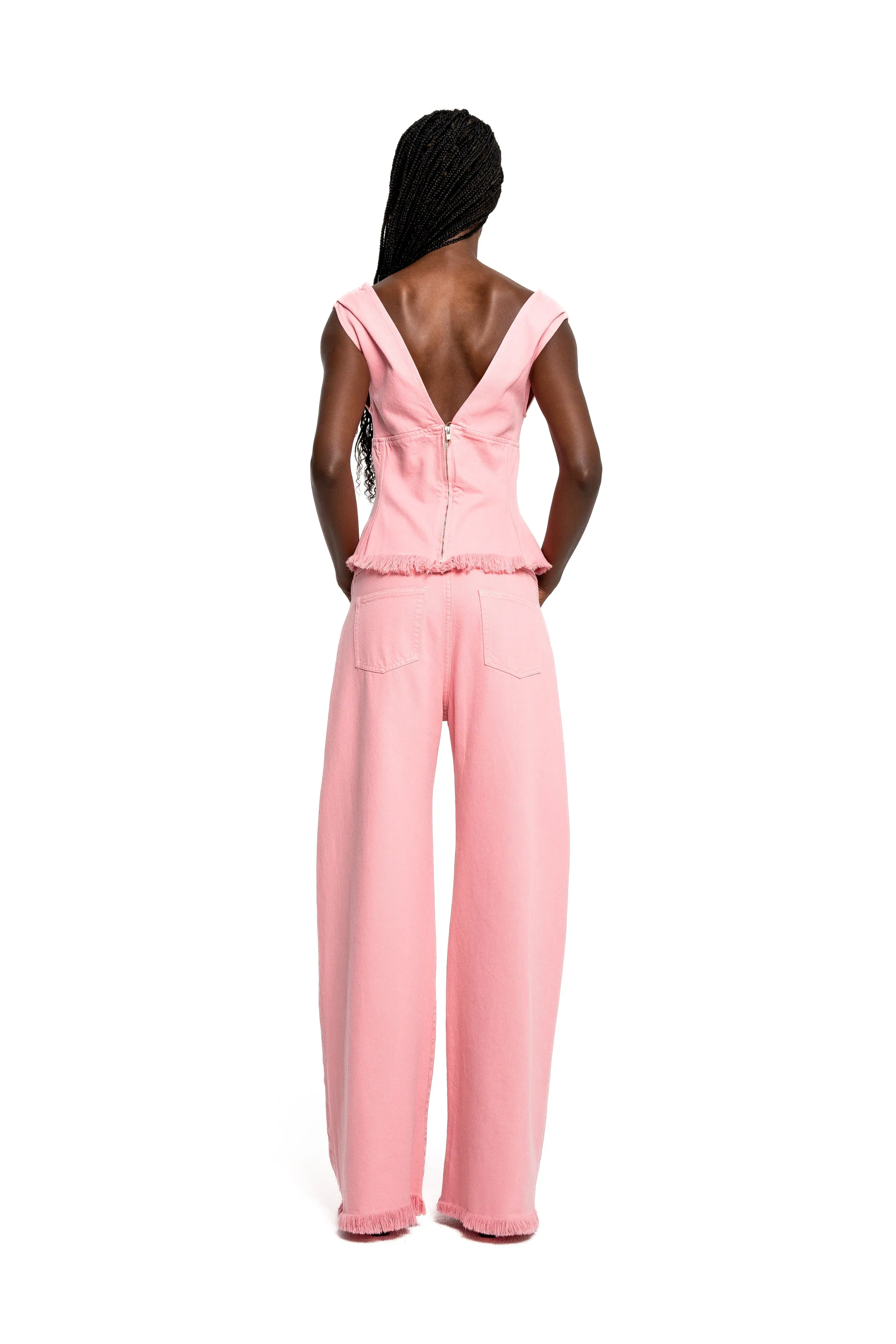 PINK DRILL BOYFRIEND TROUSERS