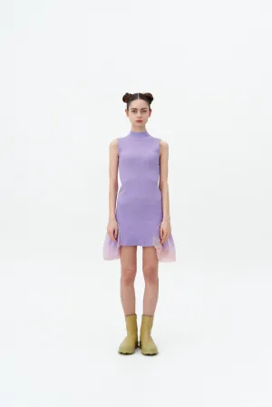 PORTIA 3D-BUBBLE RUCHED SLEEVELESS DRESS