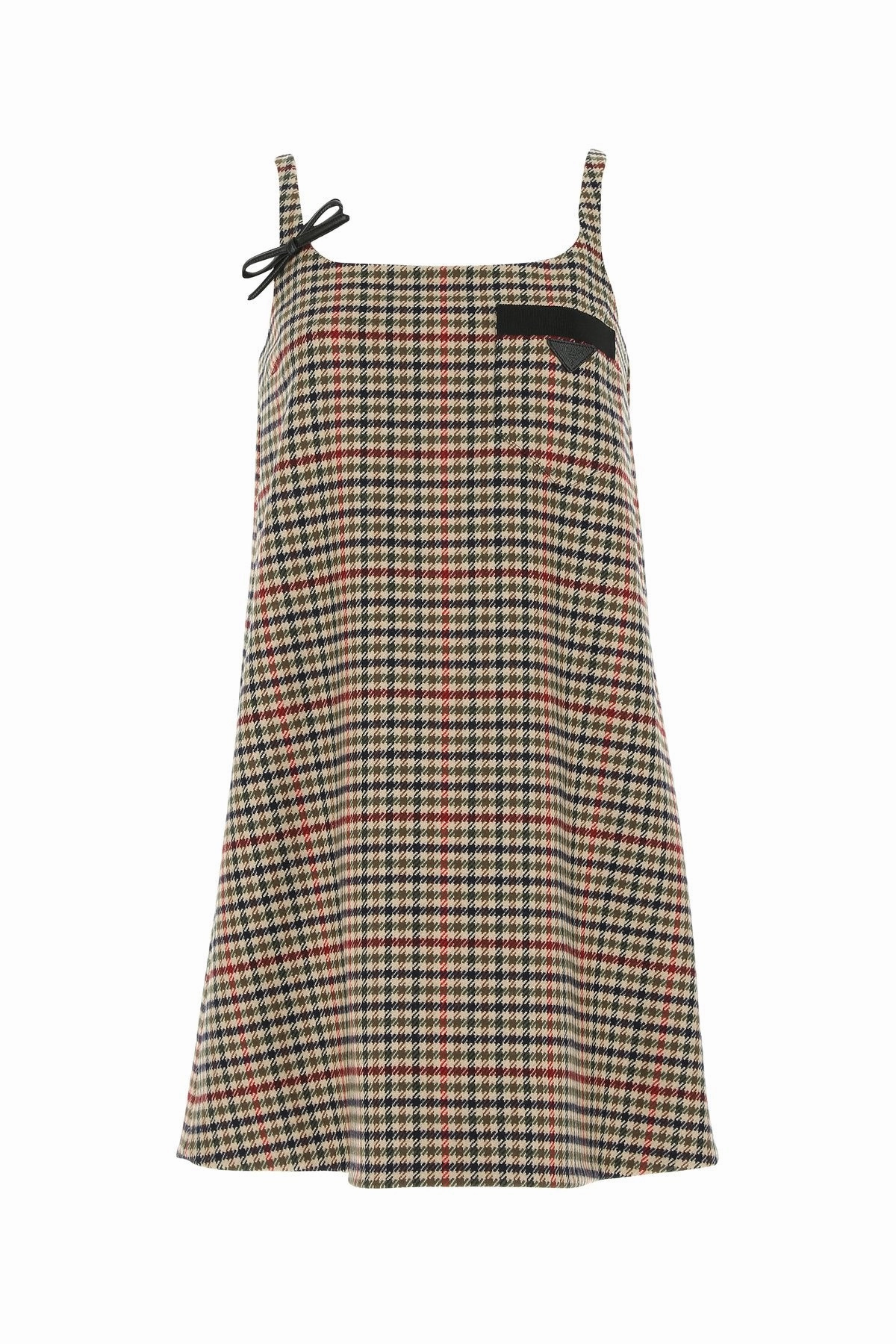 Prada Houndstooth Print Sleeveless Dress
