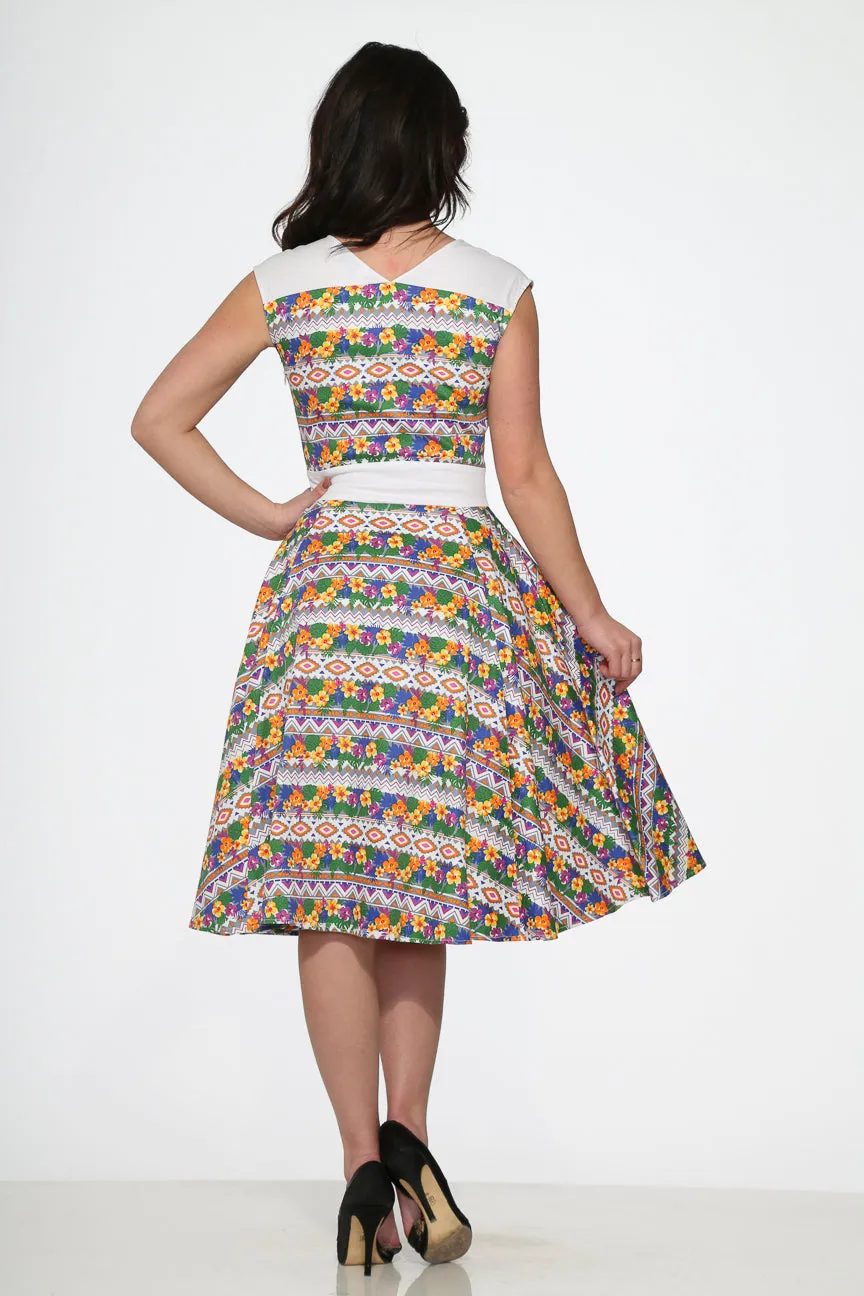 Purple Floral Swing Dress