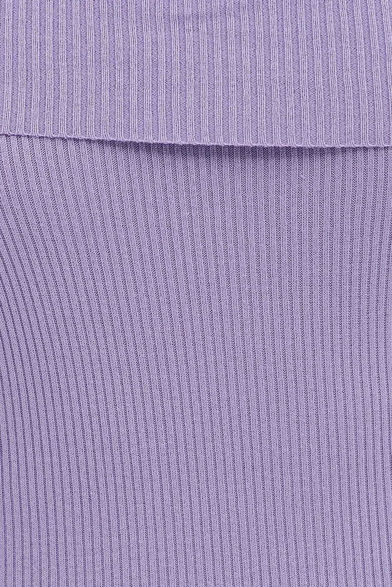 Purple Off Shoulder Dress Knit Bodycon Knit
