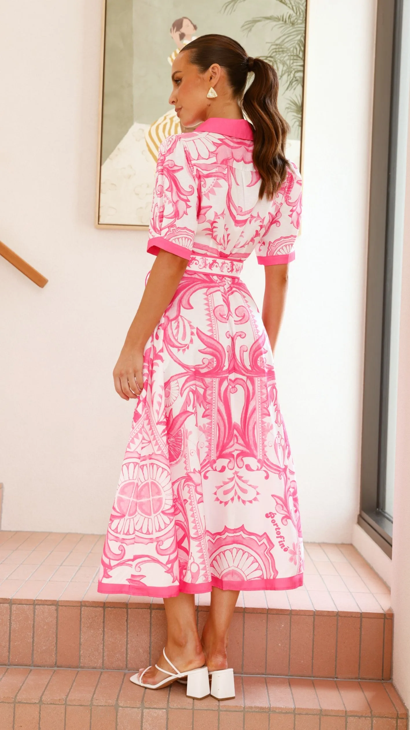 Quita Midi Dress - Pink Raspberry Jam
