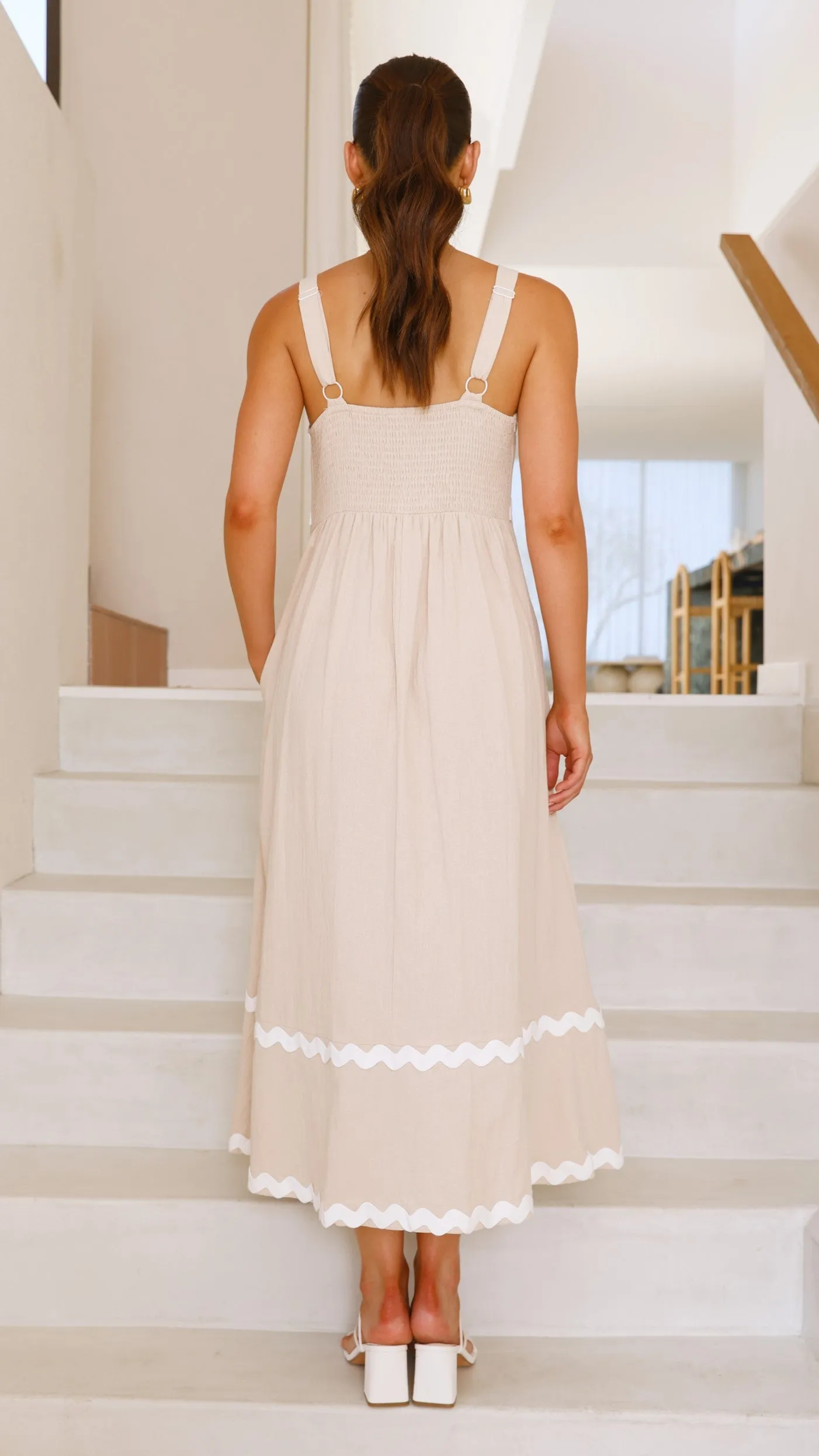 Raelynn Maxi Dress - Beige/White