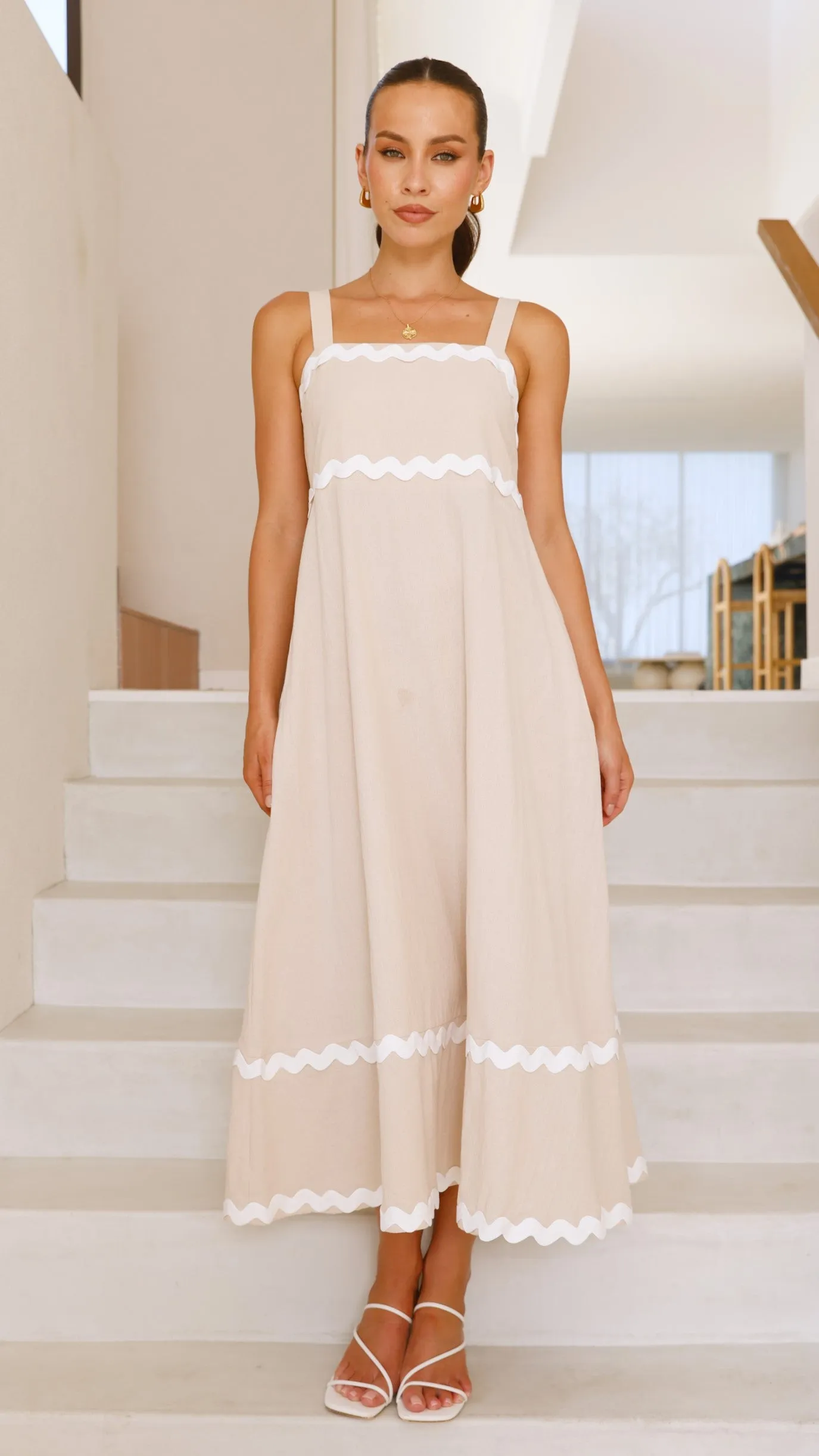 Raelynn Maxi Dress - Beige/White
