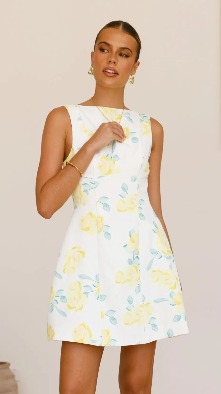 Rafiki Mini Dress - Yellow Floral