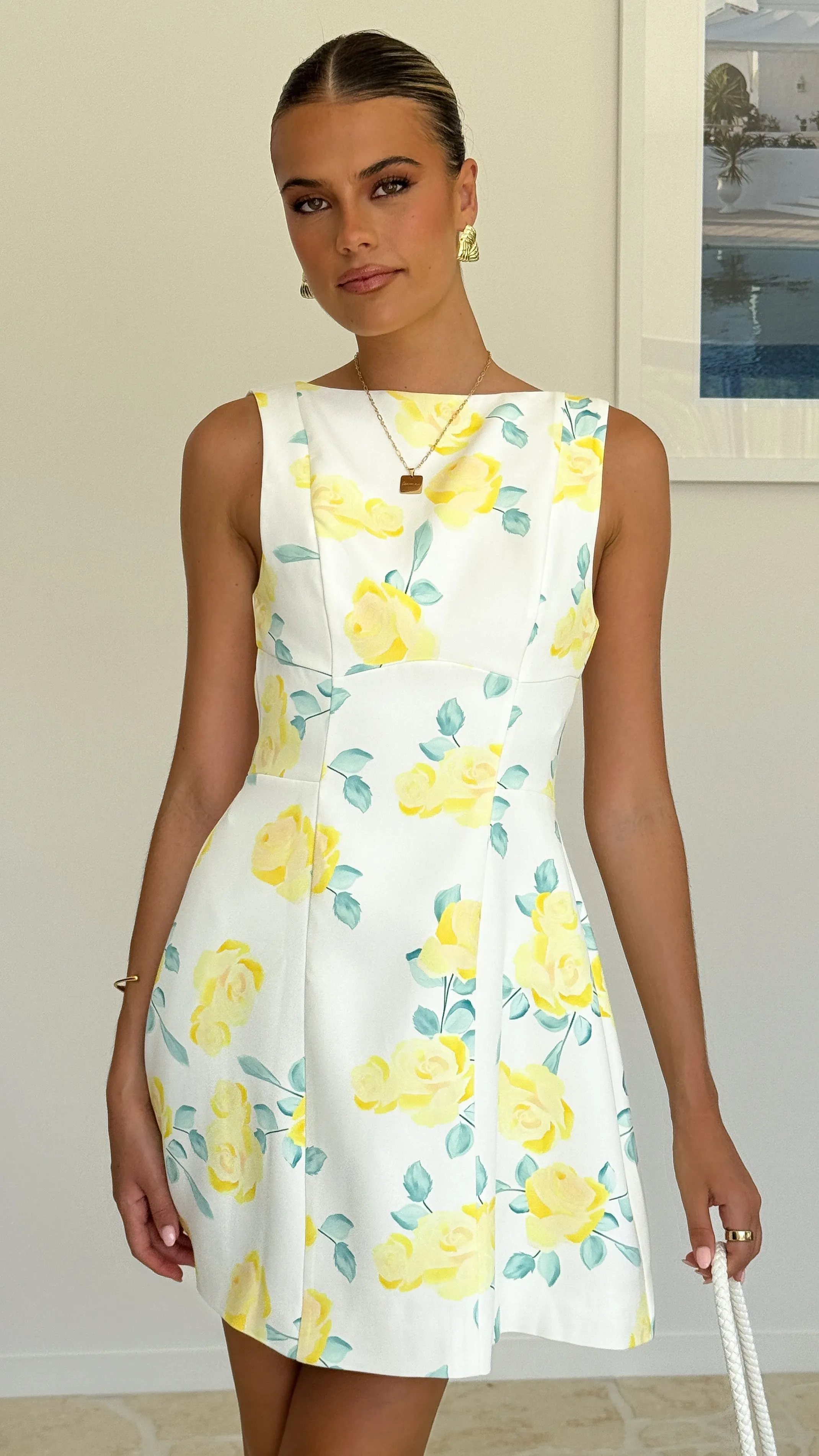 Rafiki Mini Dress - Yellow Floral