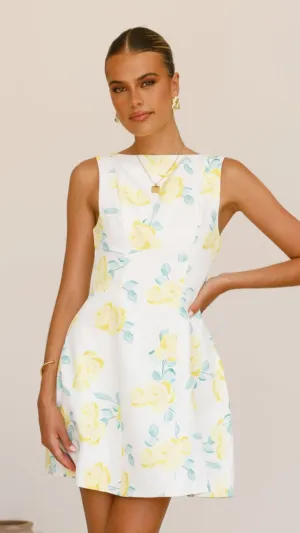 Rafiki Mini Dress - Yellow Floral