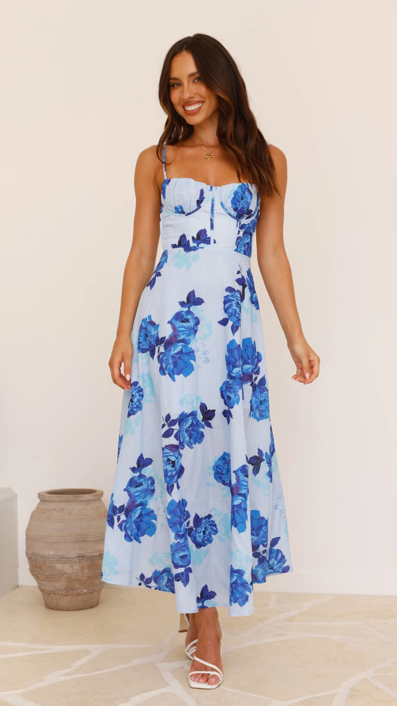 Rahima Maxi Dress - Blue Rose