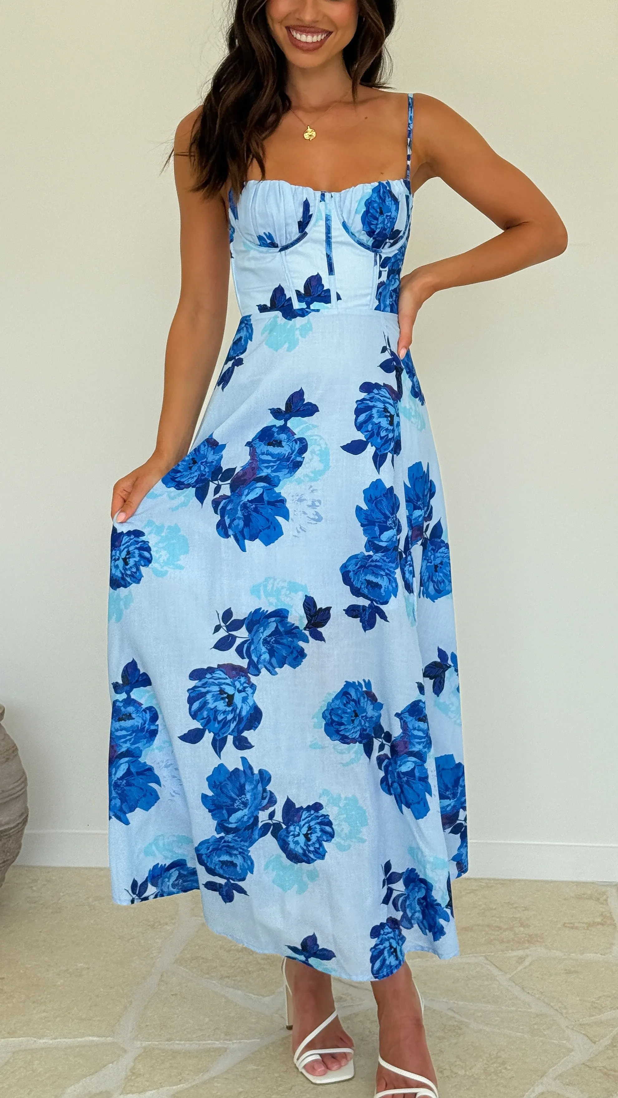 Rahima Maxi Dress - Blue Rose