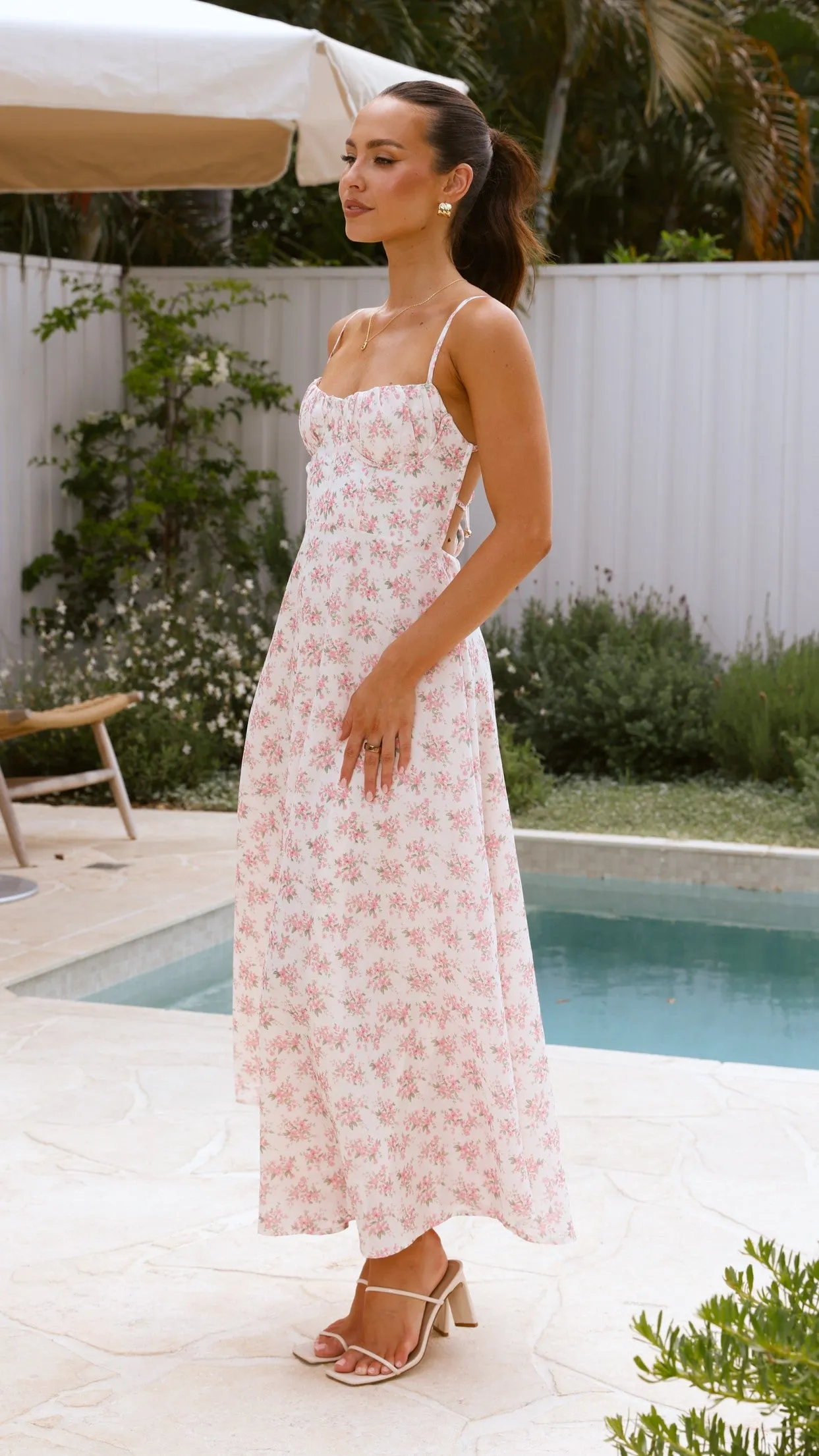 Rahima Maxi Dress - Pink Floral