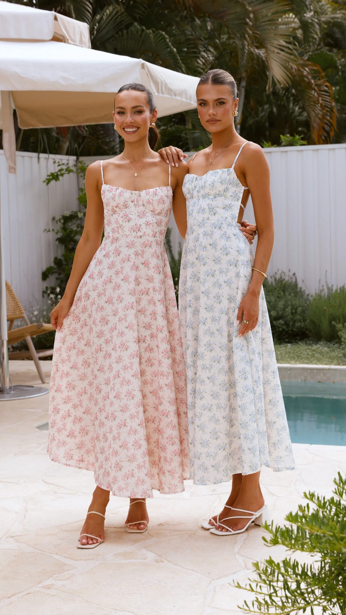 Rahima Maxi Dress - Pink Floral