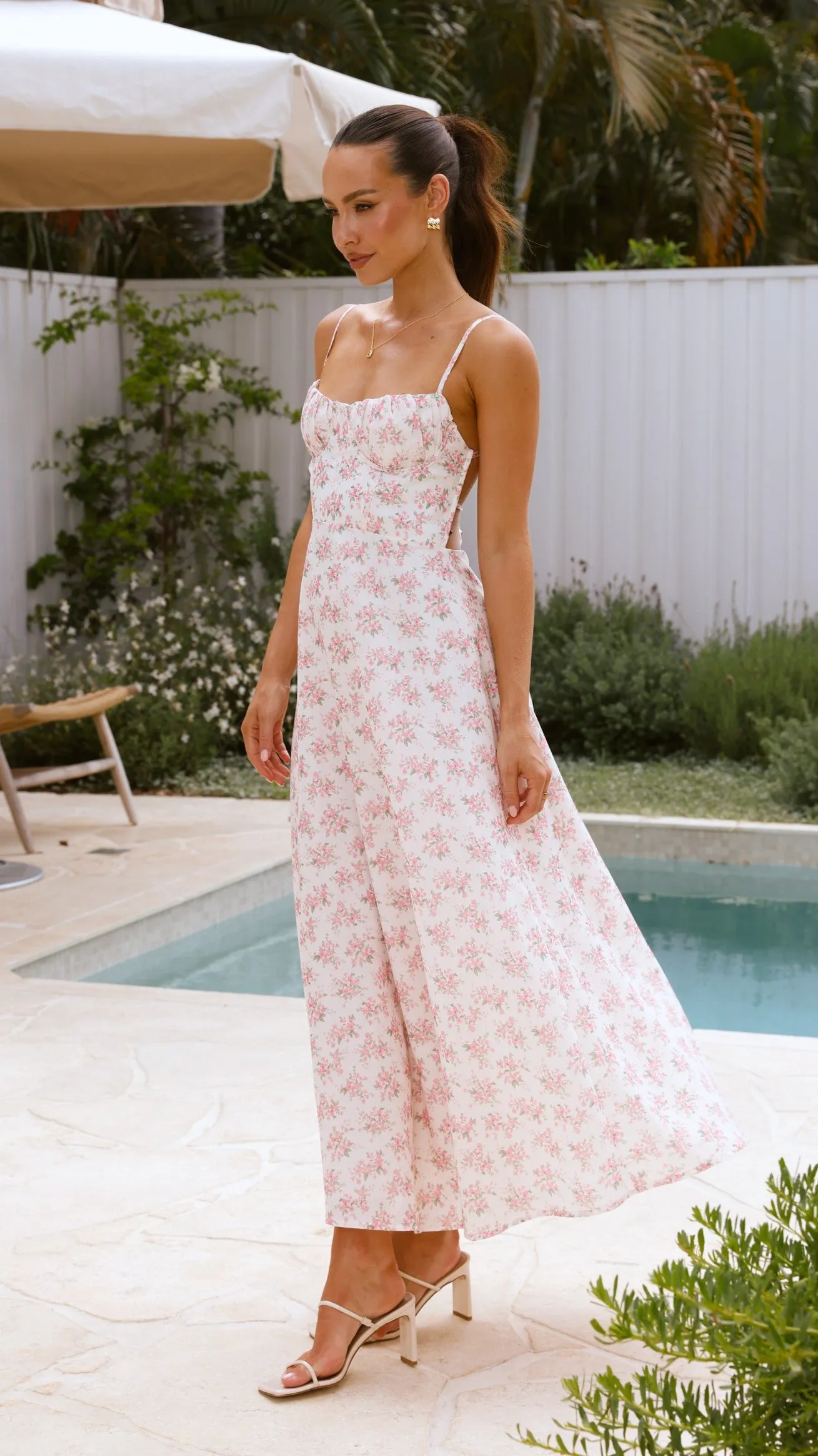 Rahima Maxi Dress - Pink Floral