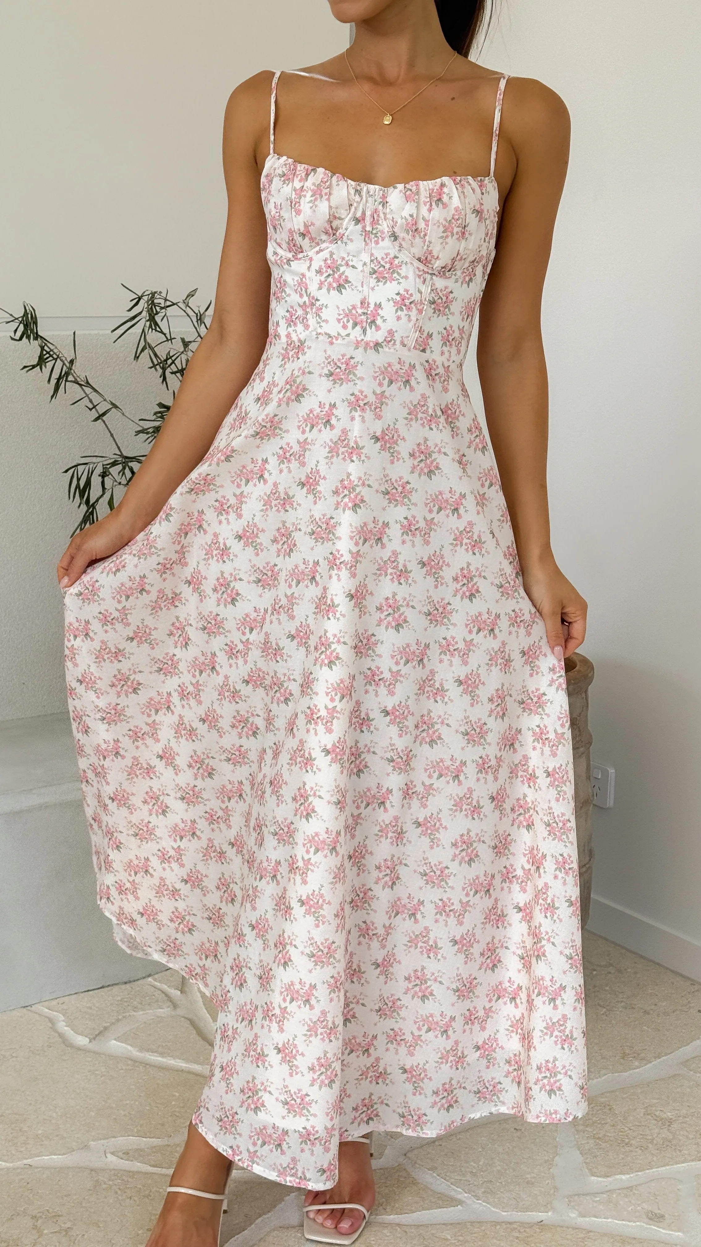 Rahima Maxi Dress - Pink Floral