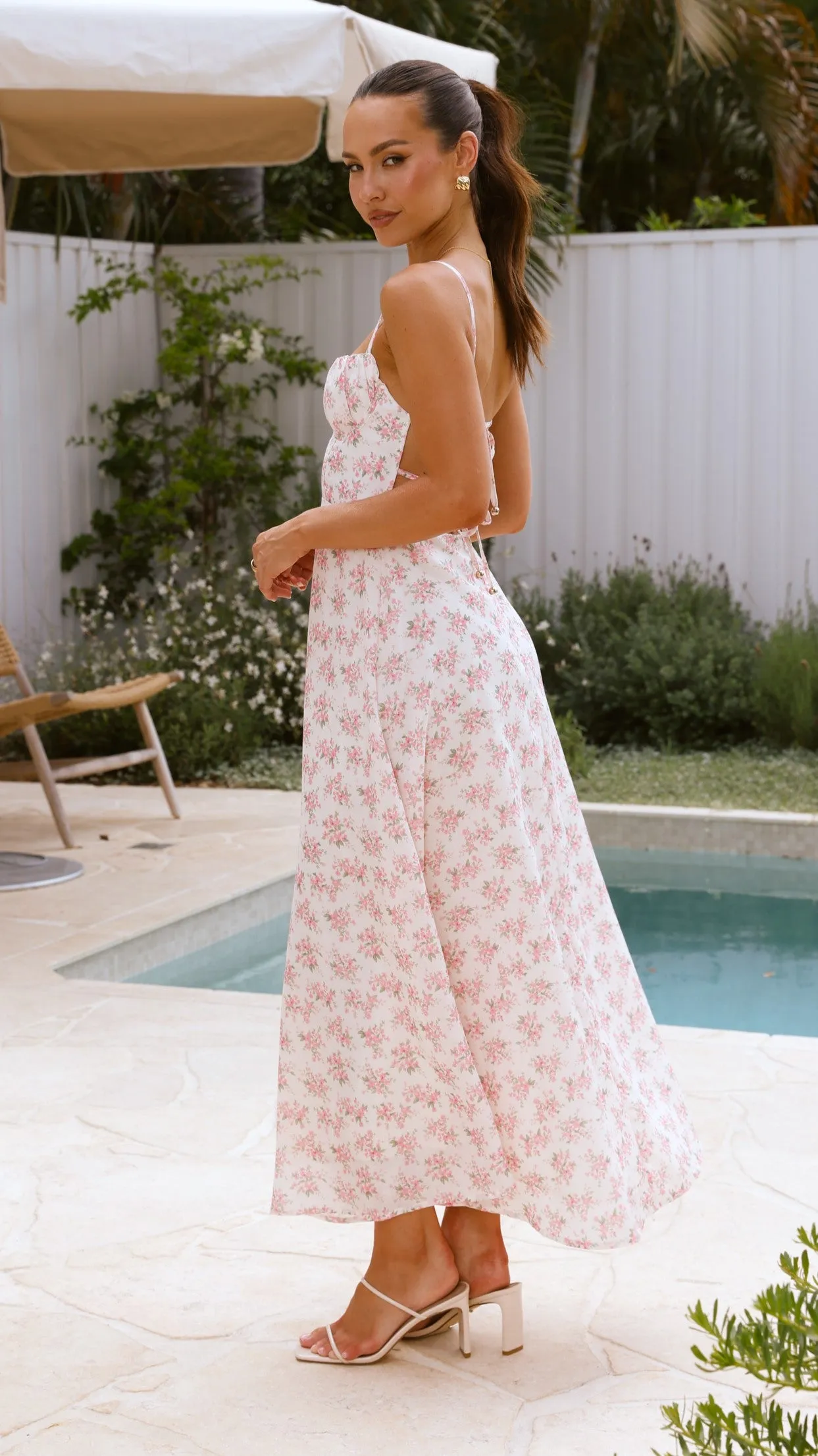 Rahima Maxi Dress - Pink Floral