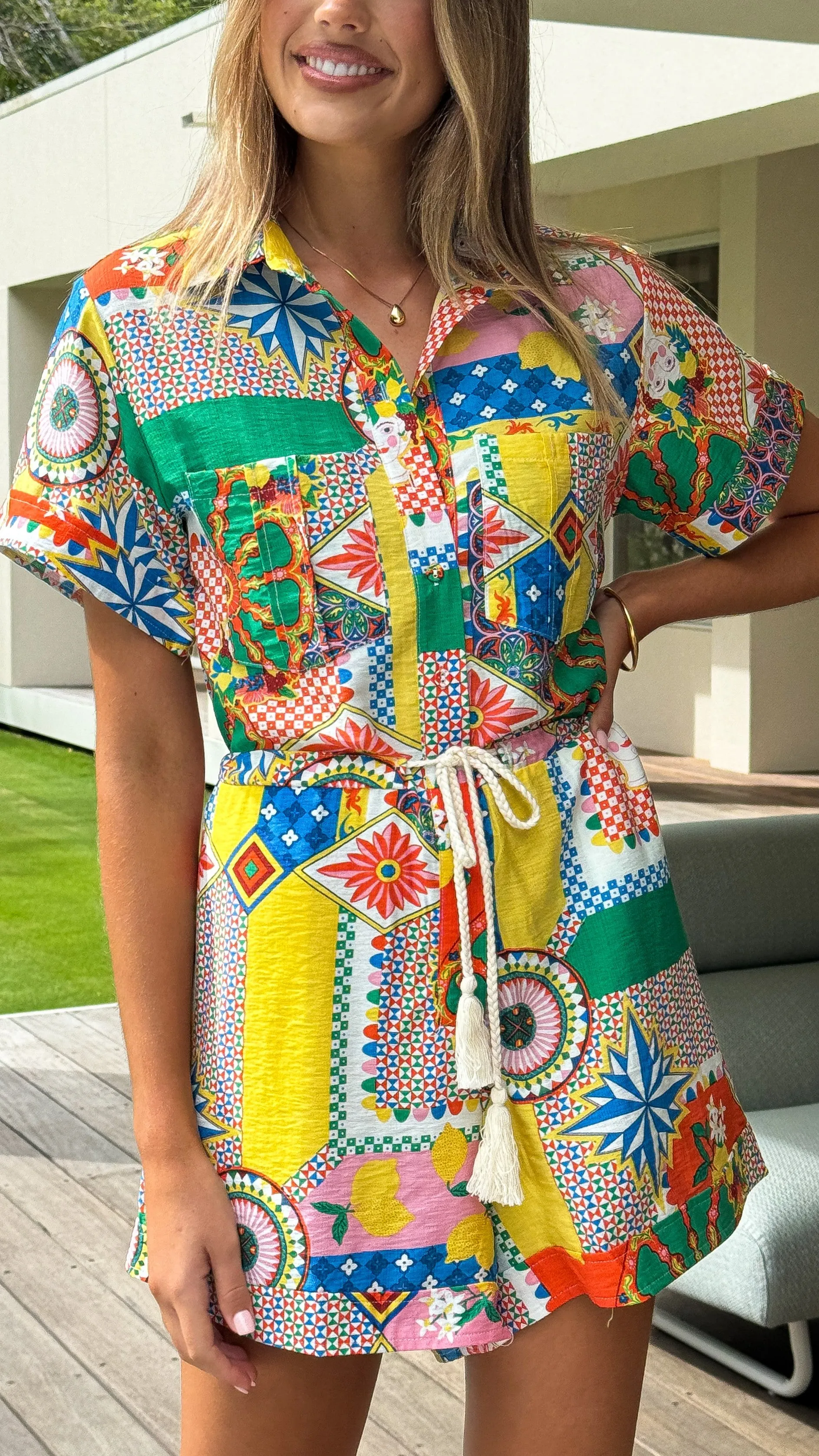 Rama Playsuit - Dazzle Print