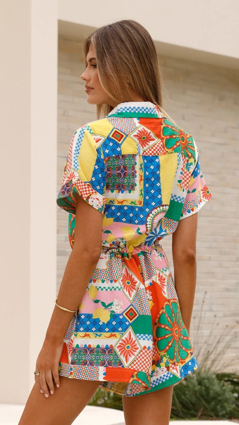 Rama Playsuit - Dazzle Print