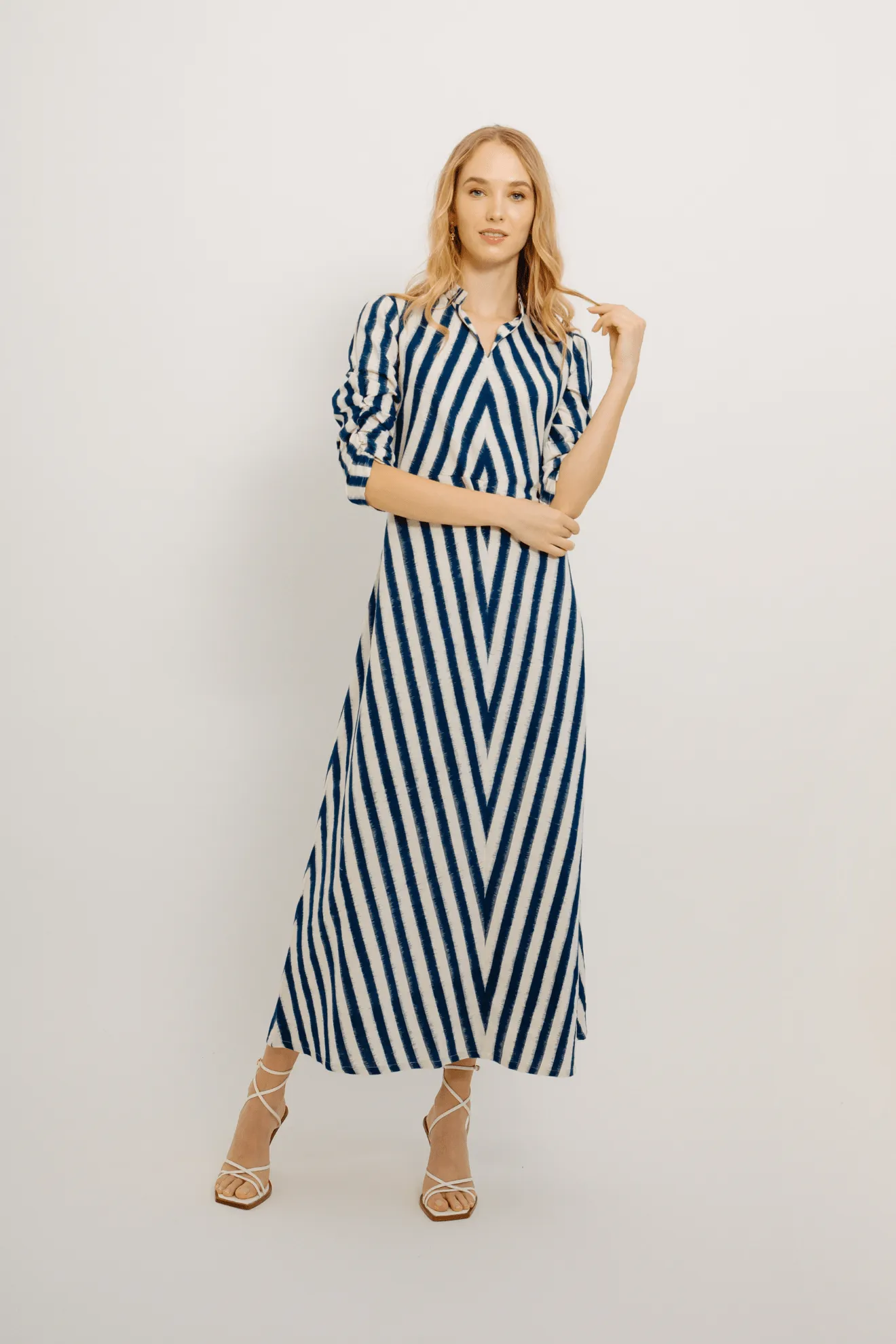 Rambagh Stripes Dress Blue