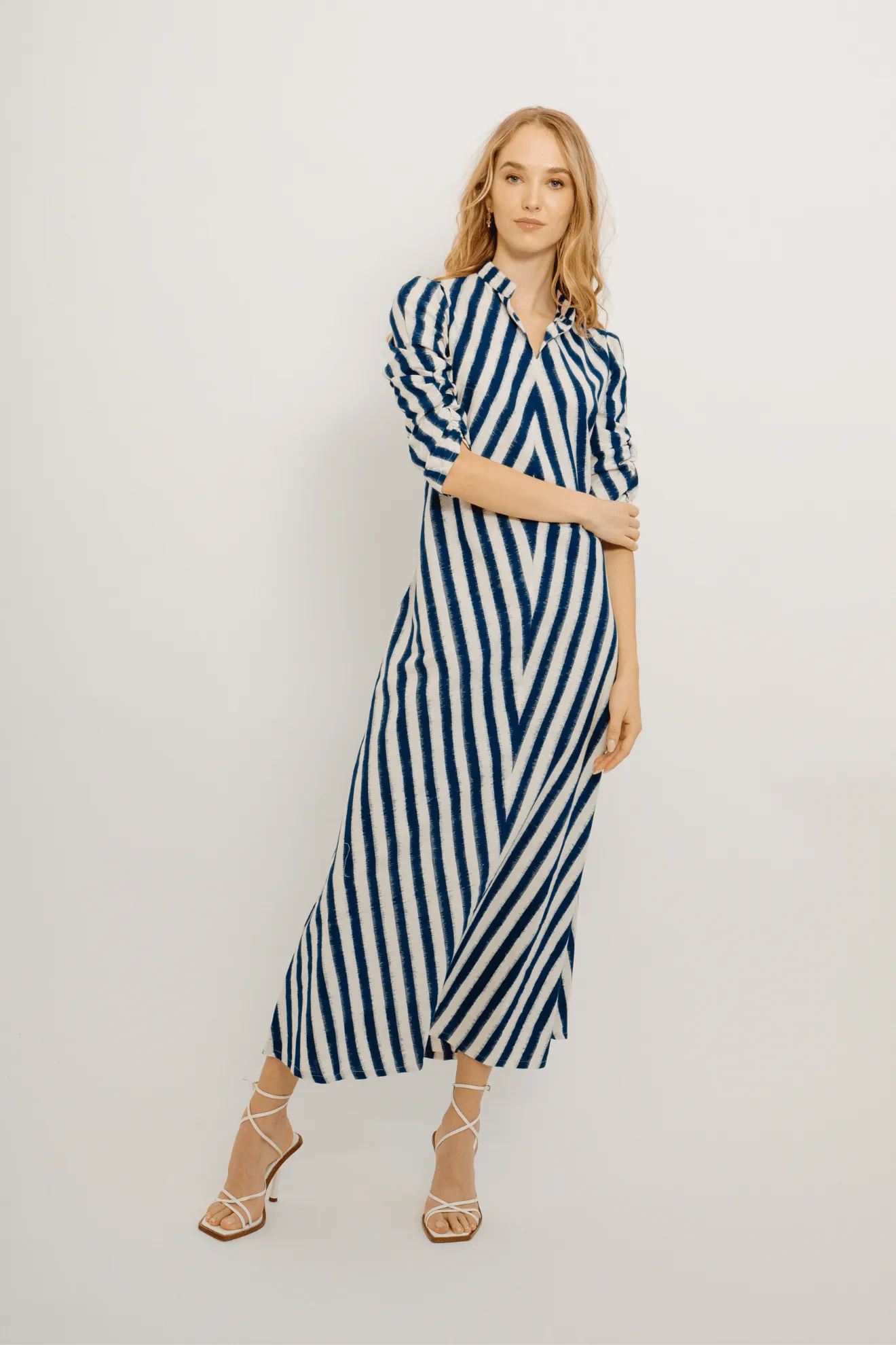 Rambagh Stripes Dress Blue