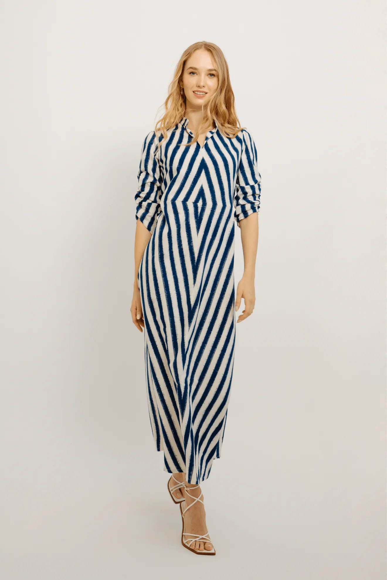 Rambagh Stripes Dress Blue