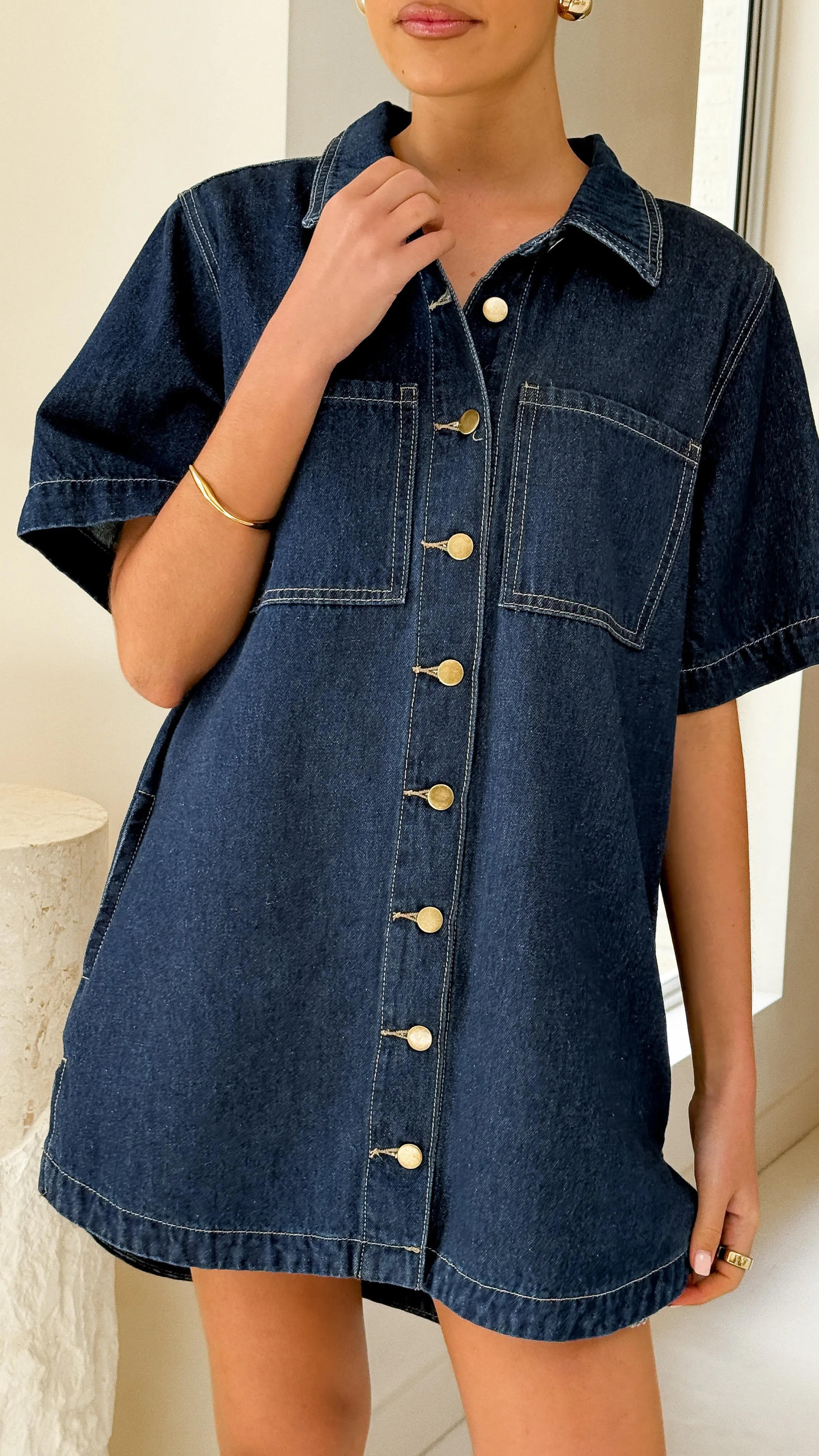 Rayna Denim Mini Dress - Indigo