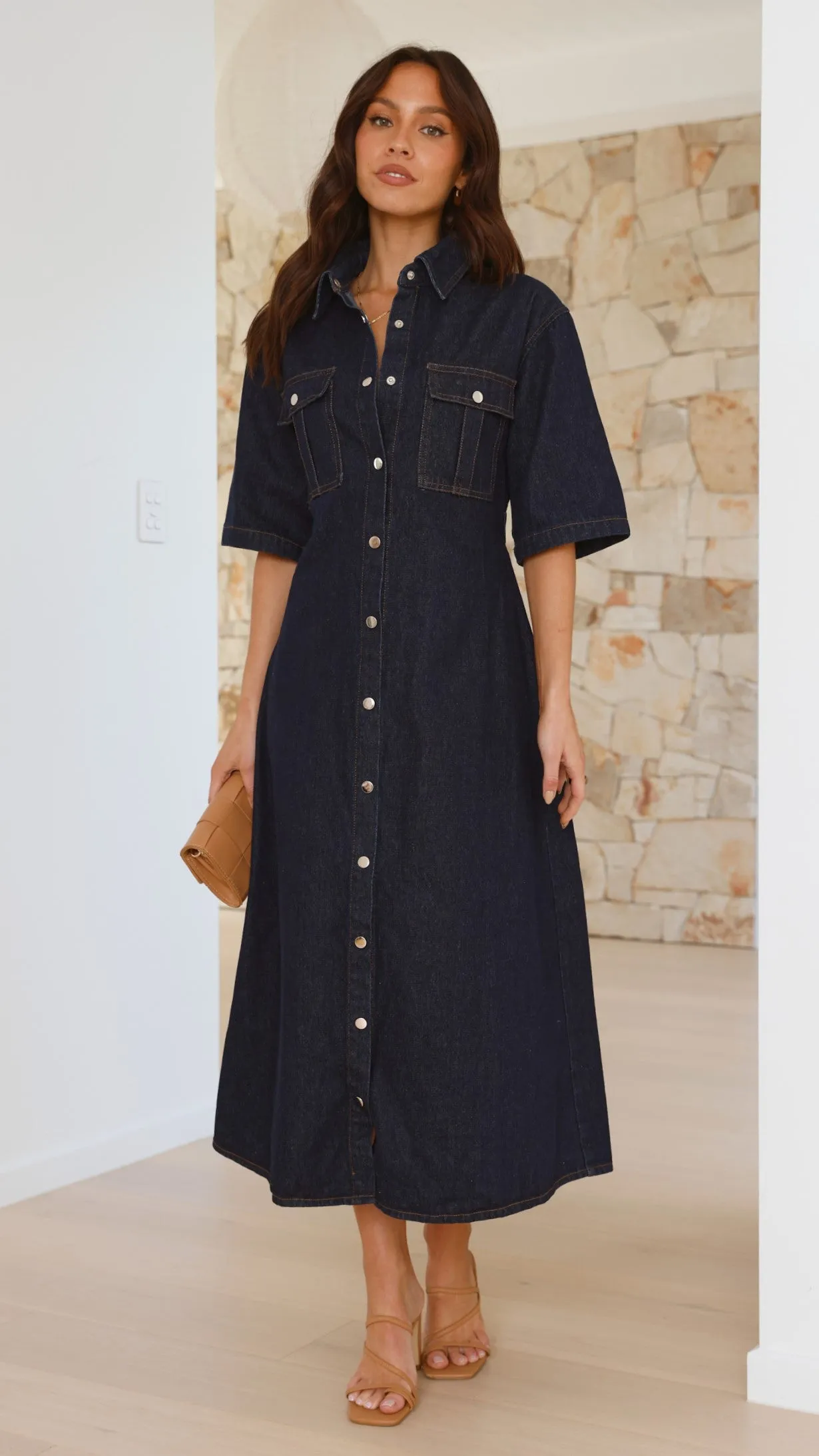 Raz Maxi Dress - Dark Denim