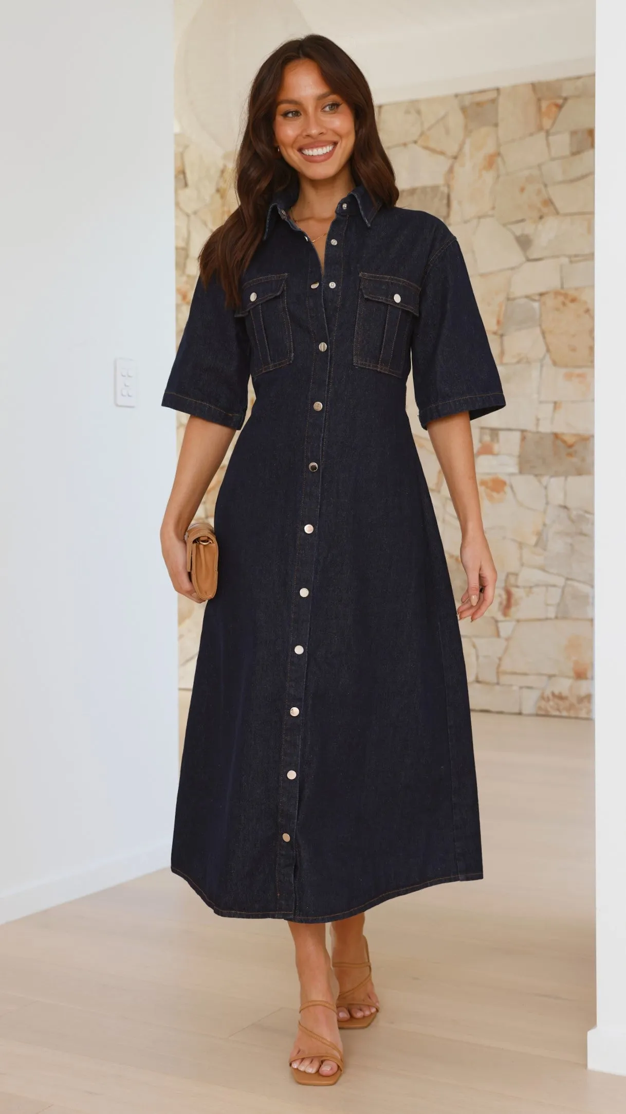 Raz Maxi Dress - Dark Denim