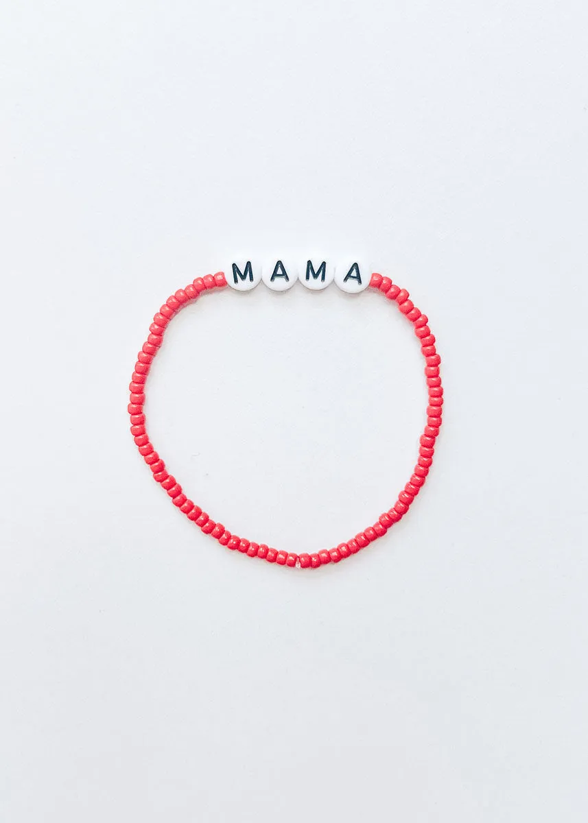 Red Beaded Mama Bracelet