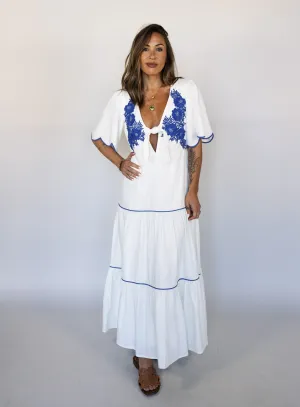 Reese Embroidered Midi Dress - Final Sale