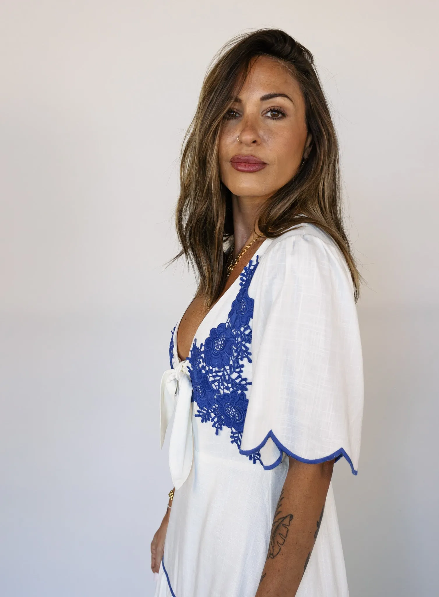 Reese Embroidered Midi Dress - Final Sale