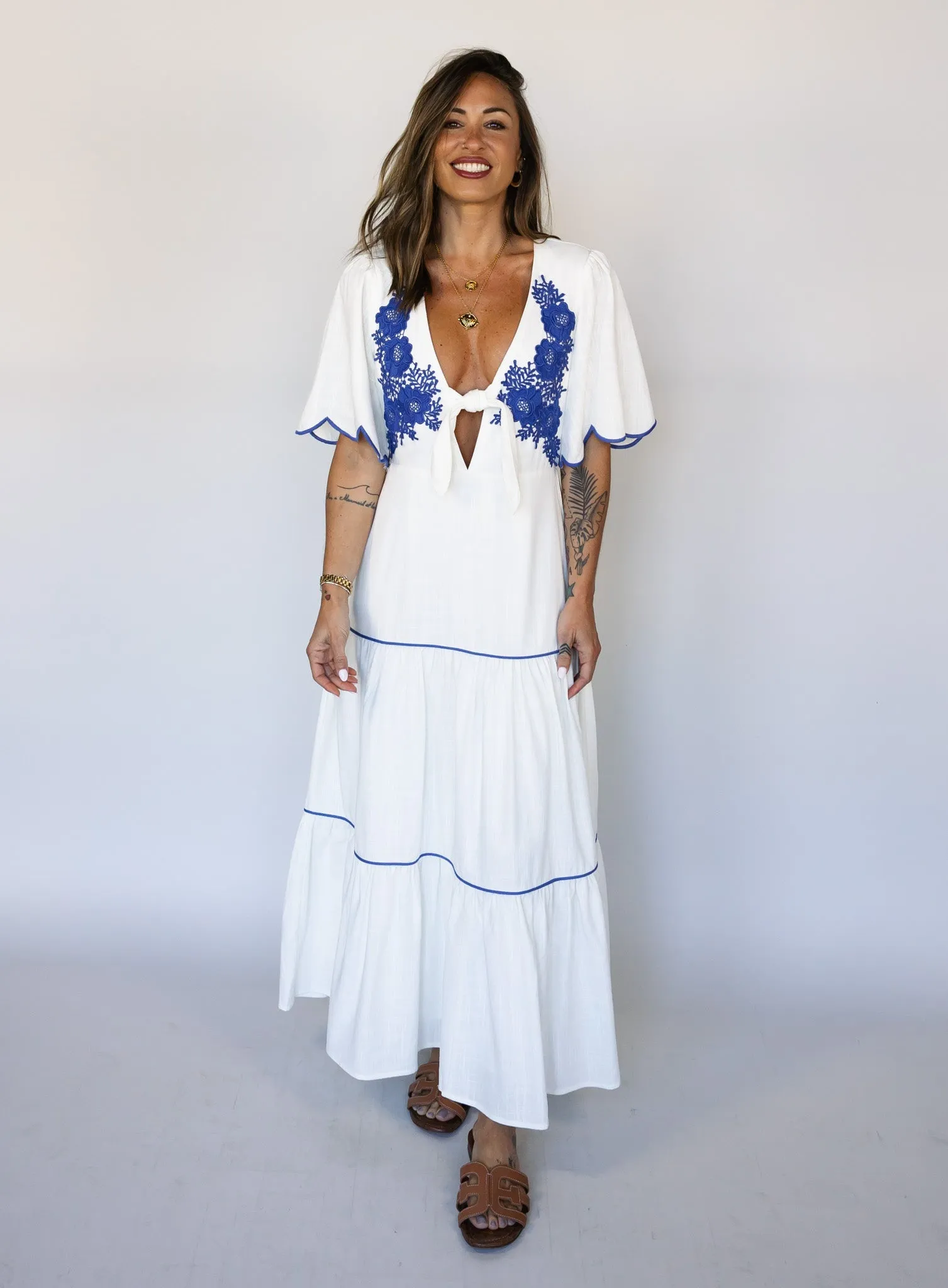 Reese Embroidered Midi Dress - Final Sale