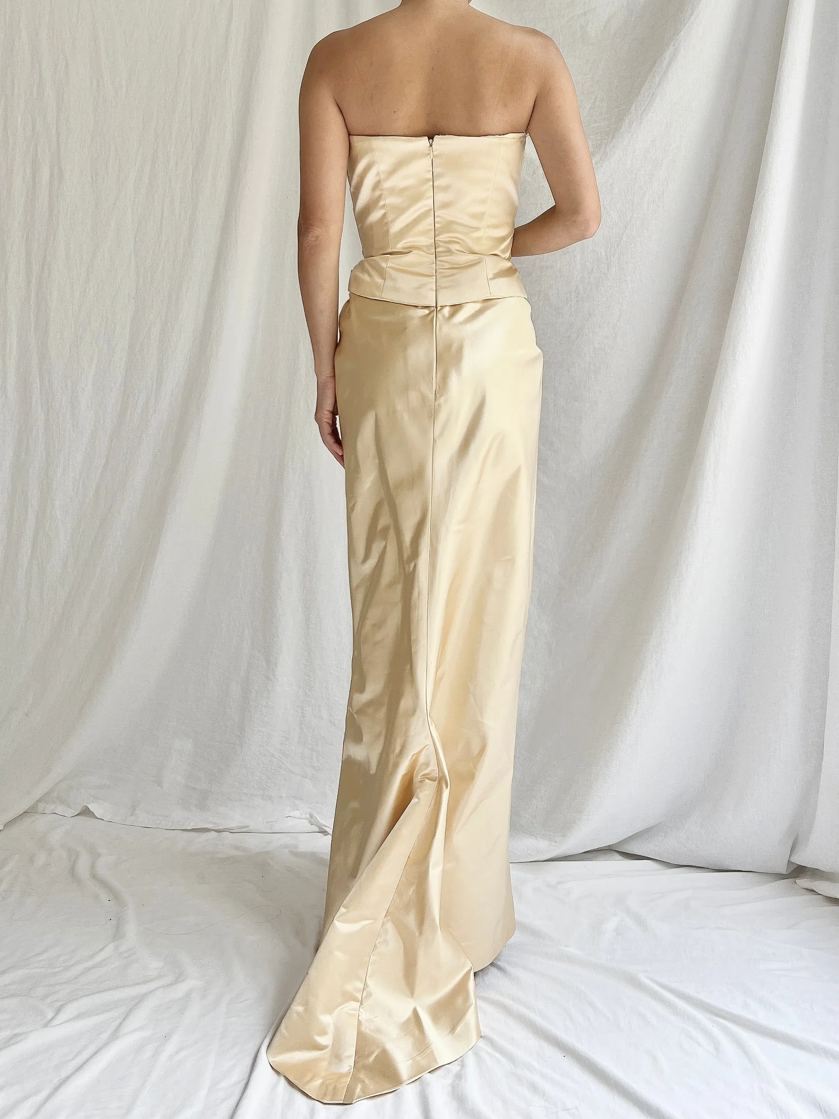 Reserved Vera Wang Champagne Silk Gown - M/6/8 RESERVED
