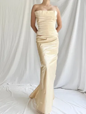 Reserved Vera Wang Champagne Silk Gown - M/6/8 RESERVED