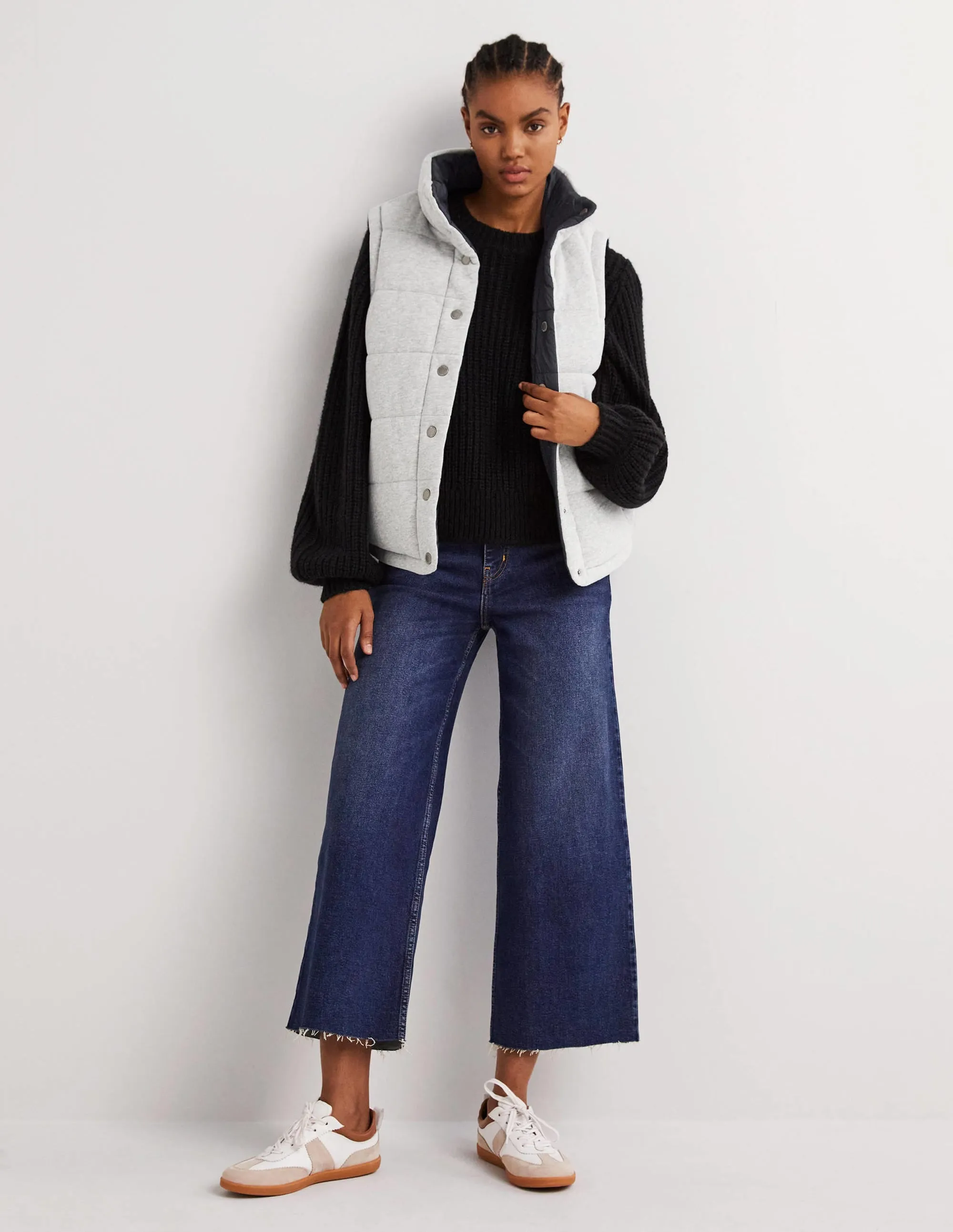 Reversible Gilet-Grey Marl with Navy
