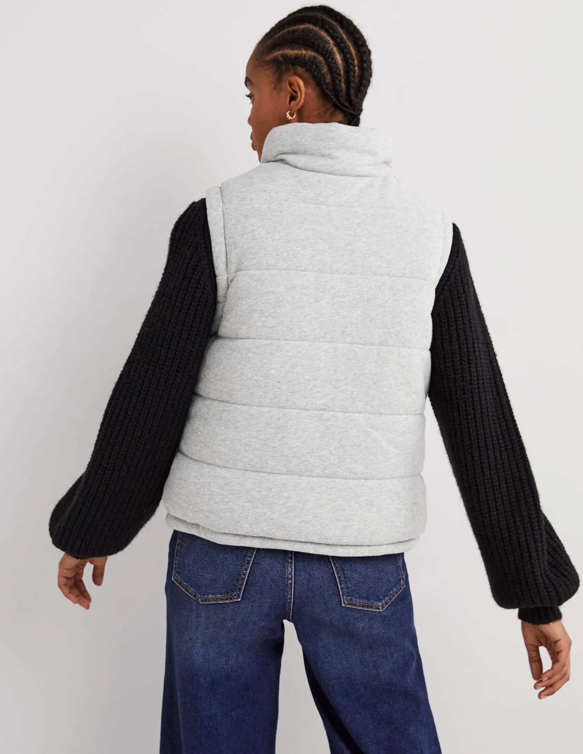Reversible Gilet-Grey Marl with Navy