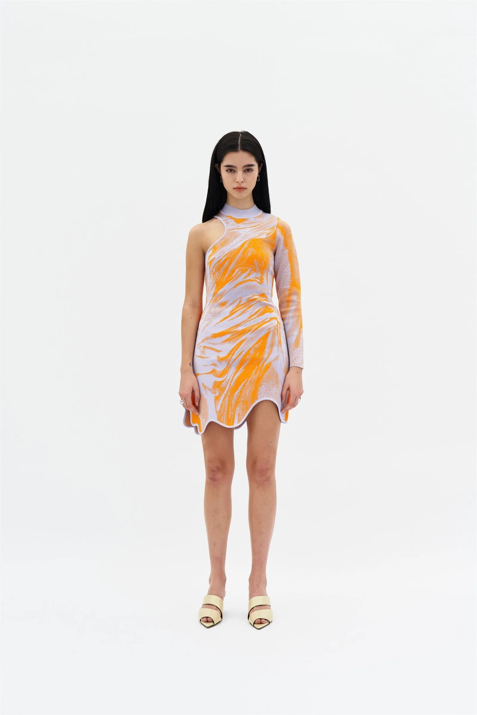 REX ONE SLEEVE WAVY DRESS
