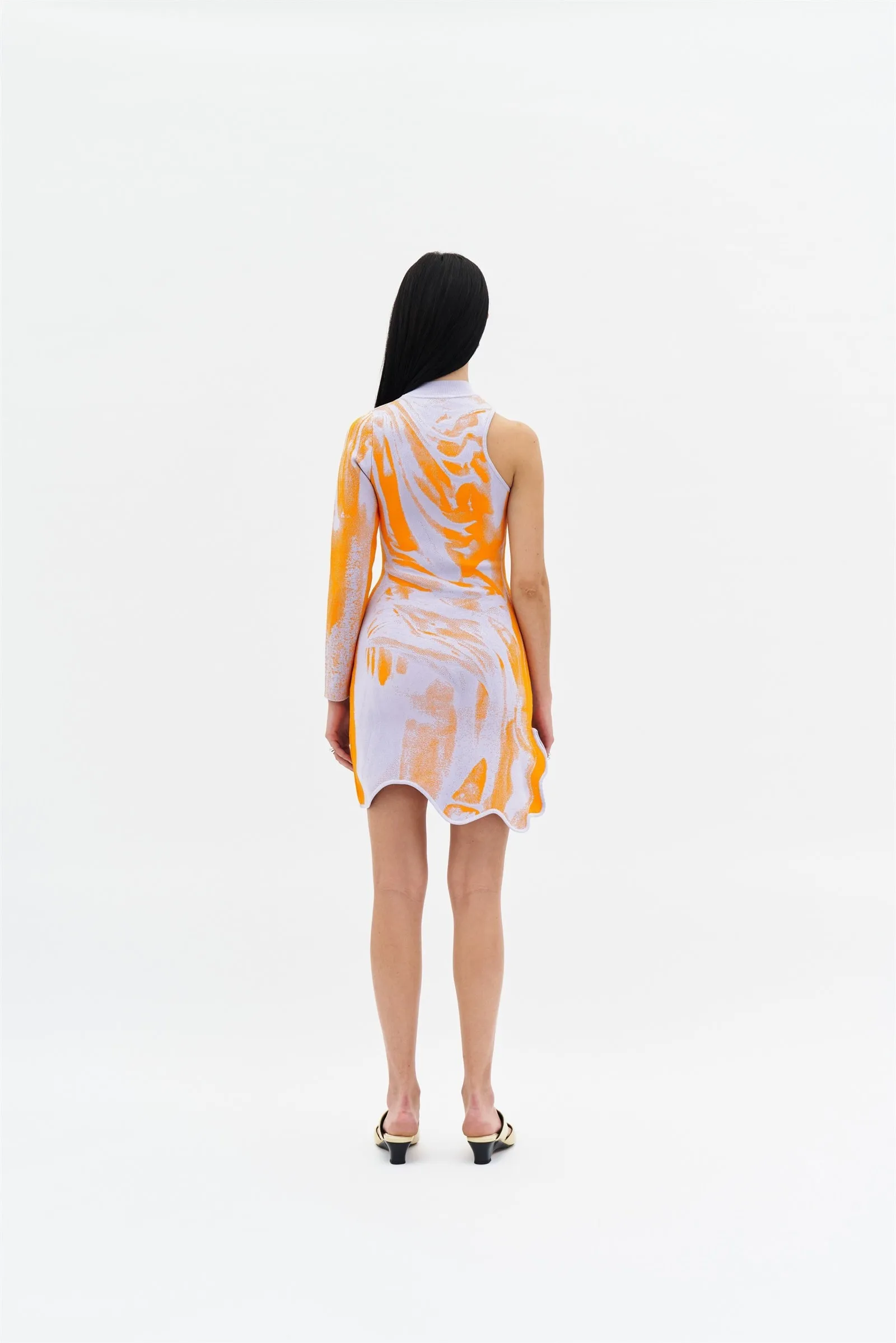 REX ONE SLEEVE WAVY DRESS