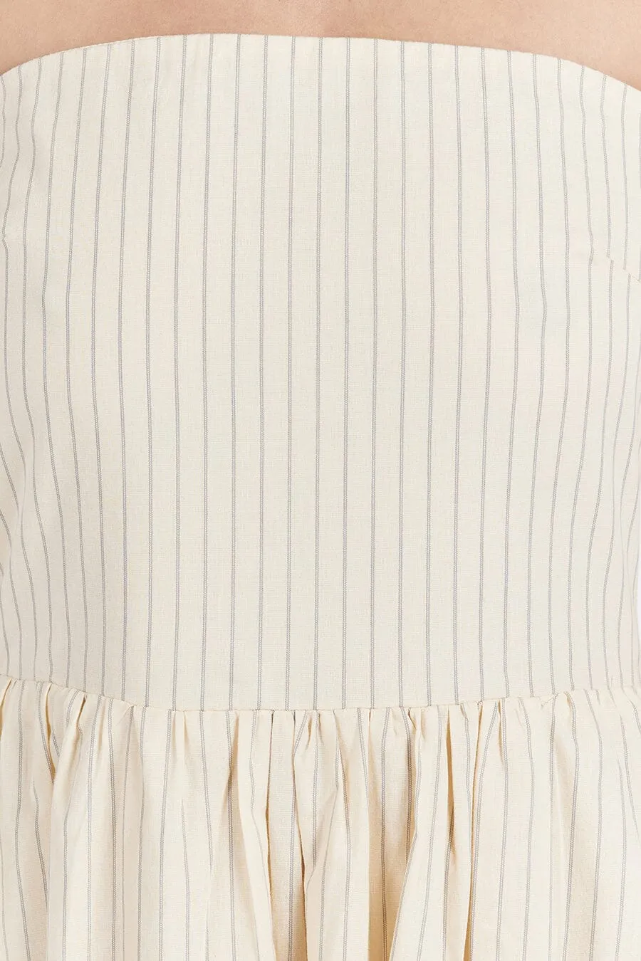 RILEY CREAM STRAPLESS COTTON DRESS
