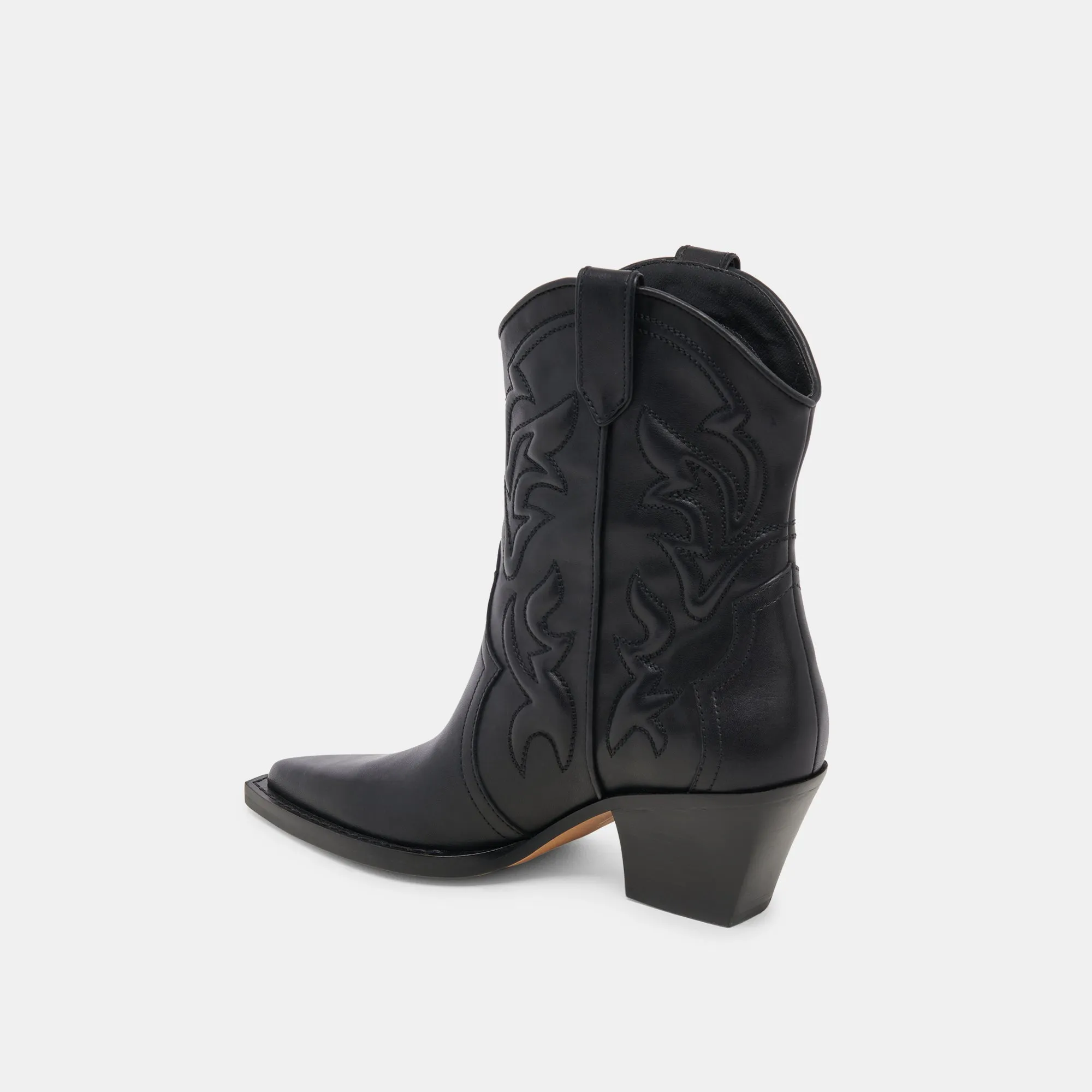 RIMONA WIDE CALF BOOTIES BLACK LEATHER - re:vita