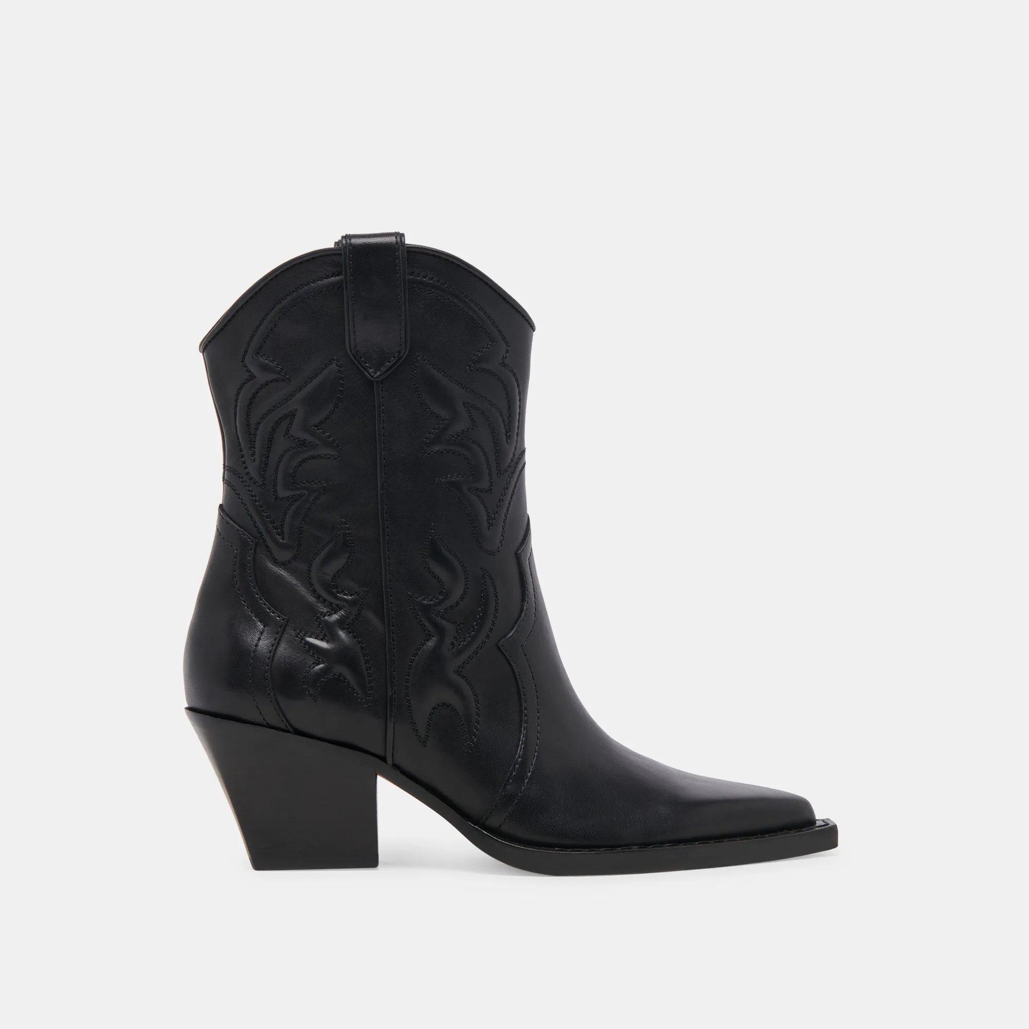RIMONA WIDE CALF BOOTIES BLACK LEATHER - re:vita