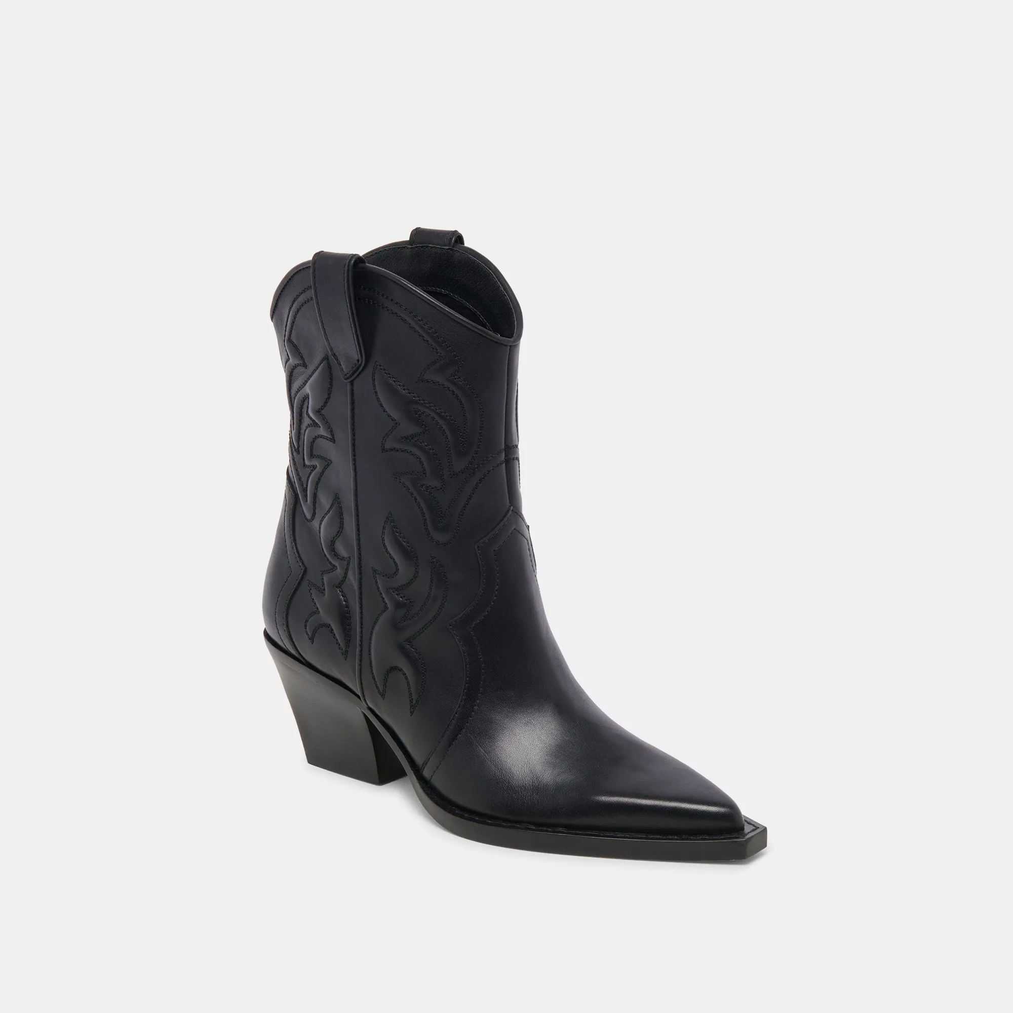 RIMONA WIDE CALF BOOTIES BLACK LEATHER - re:vita