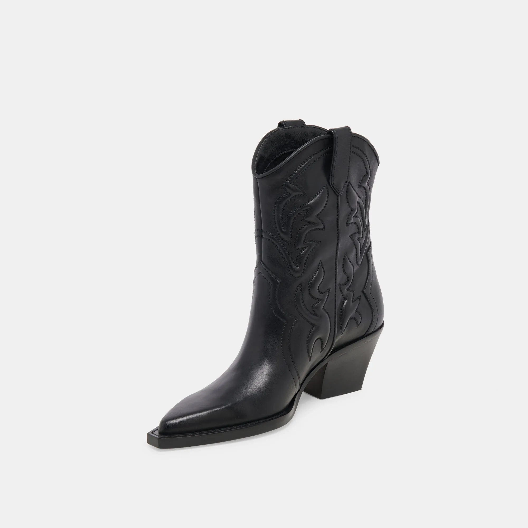 RIMONA WIDE CALF BOOTIES BLACK LEATHER - re:vita