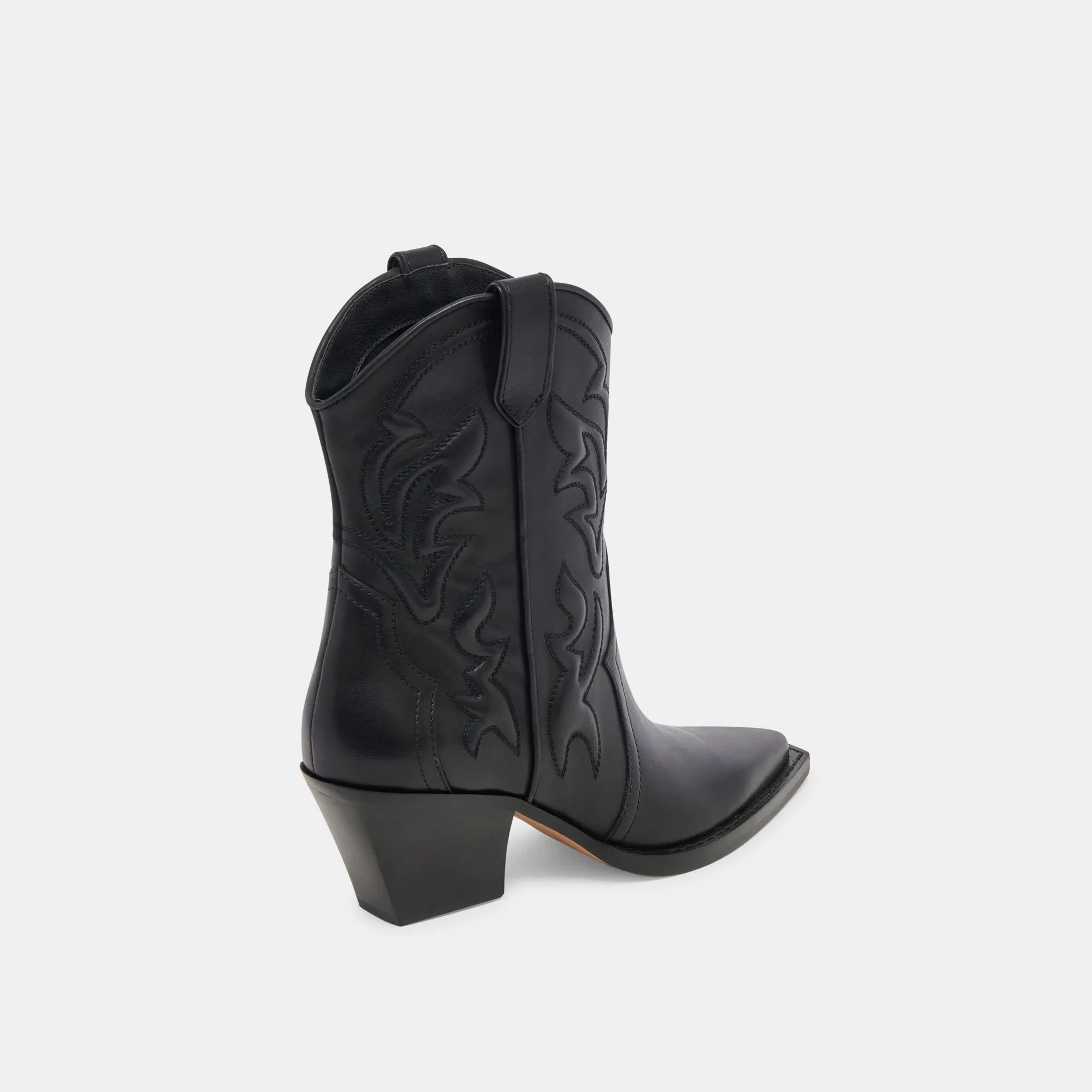 RIMONA WIDE CALF BOOTIES BLACK LEATHER - re:vita