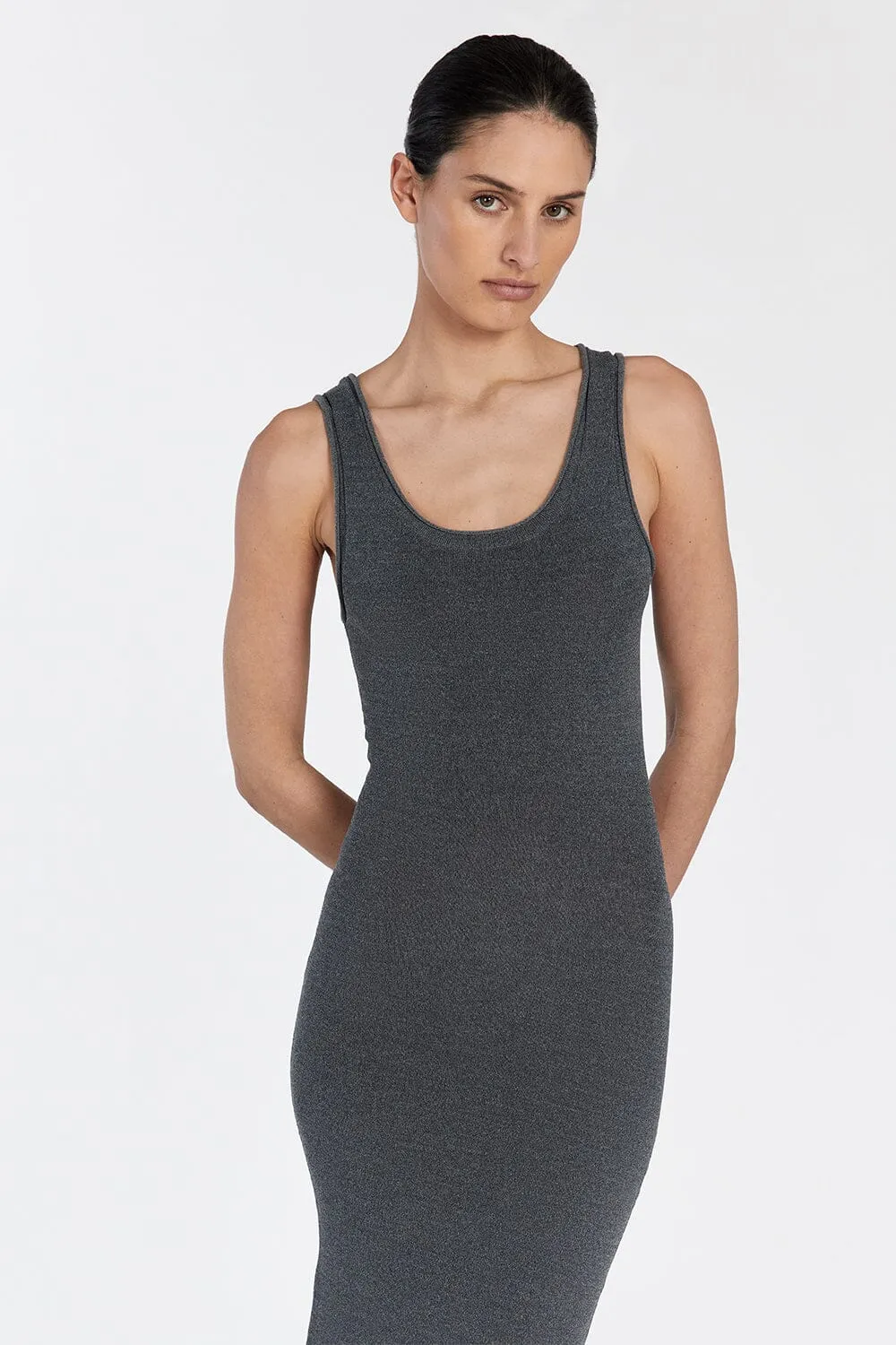 ROMA DARK GREY MARLE MAXI DRESS
