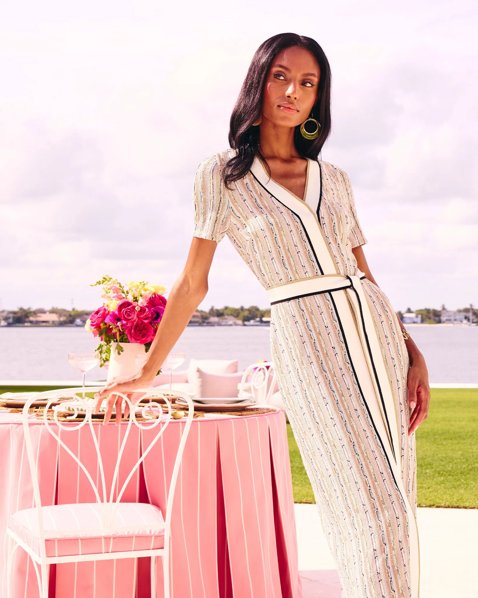 Ronda Sequin Knit Midi Dress