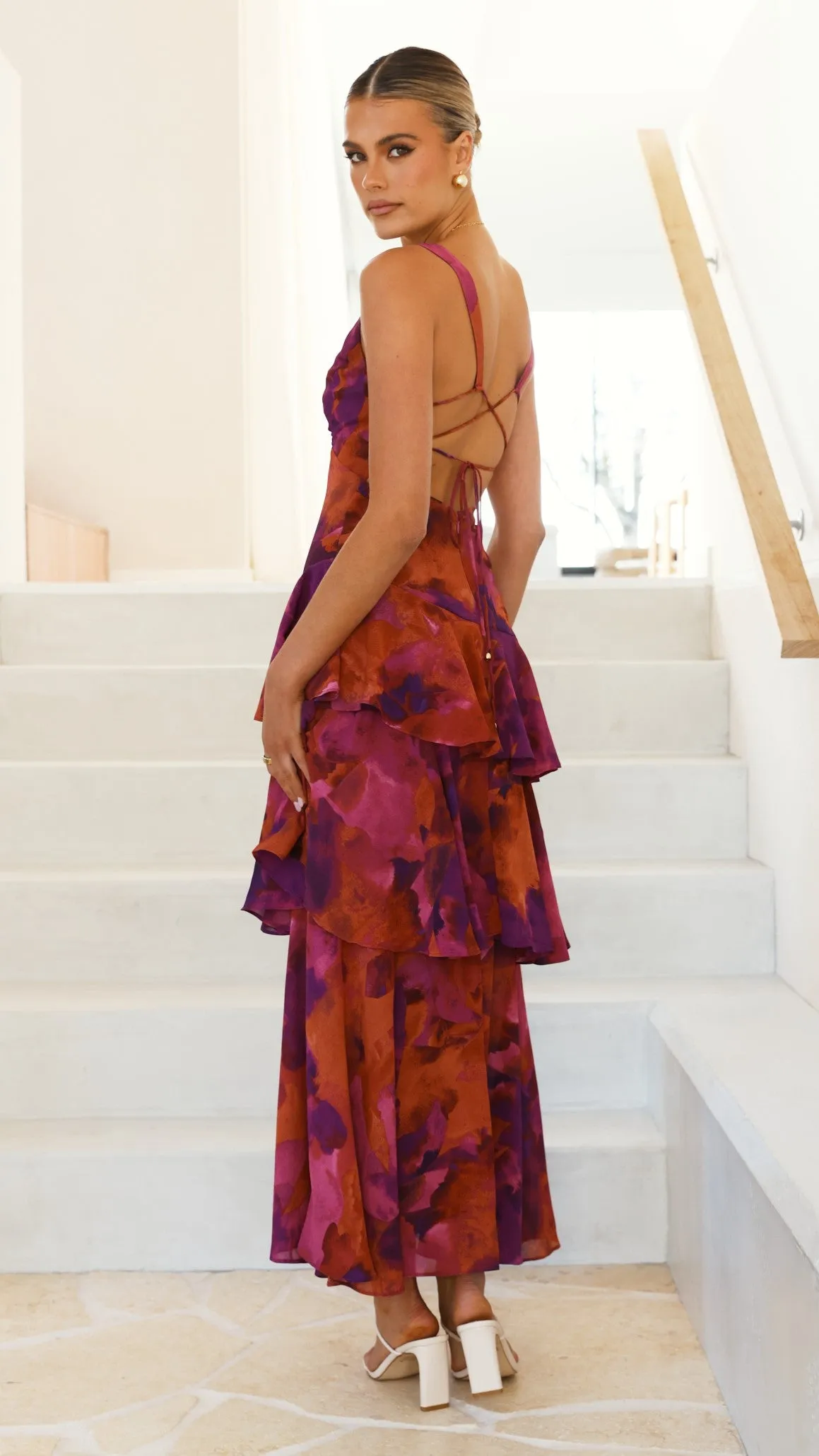 Sachiko Maxi Dress - Purple Print