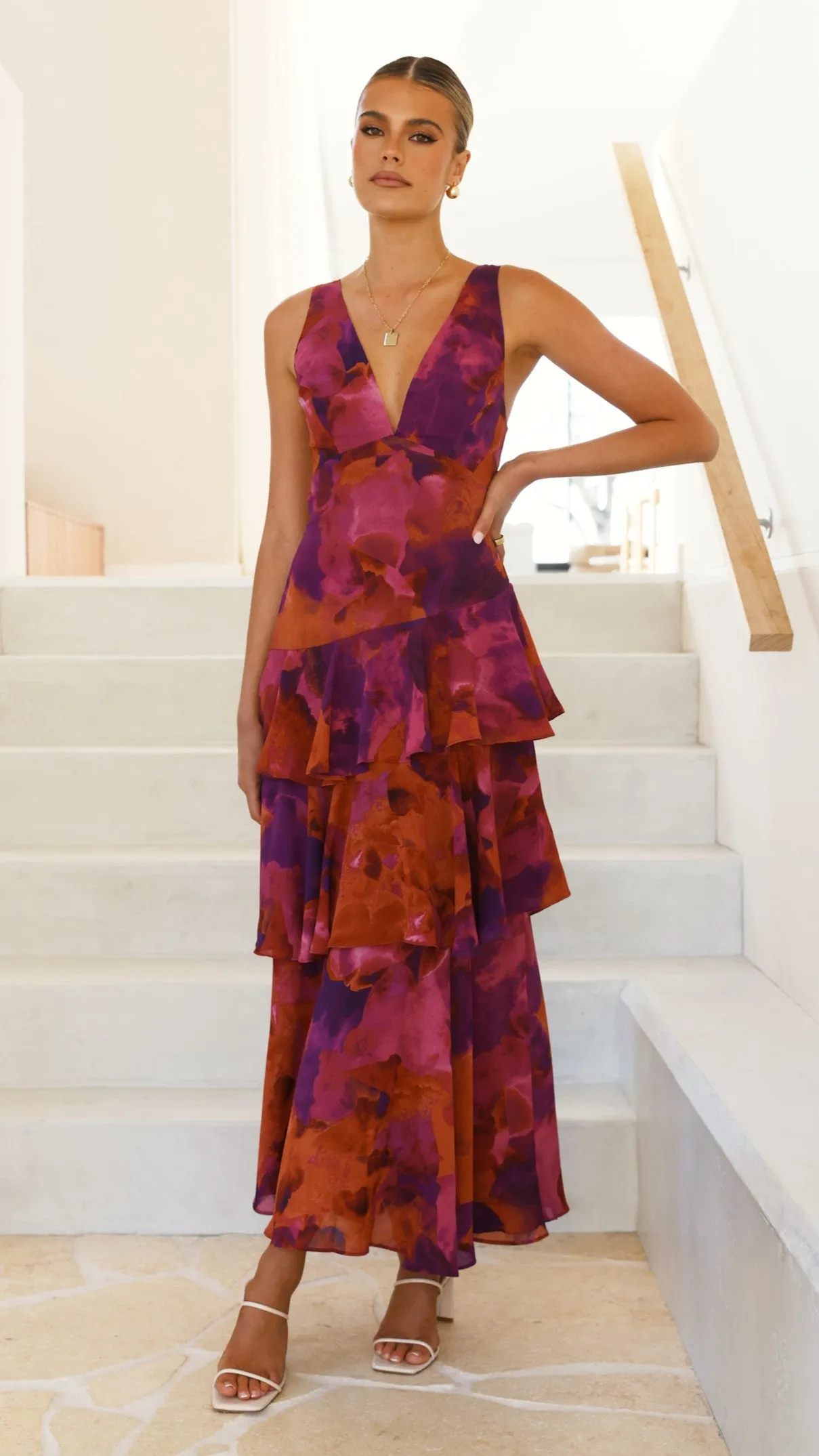 Sachiko Maxi Dress - Purple Print