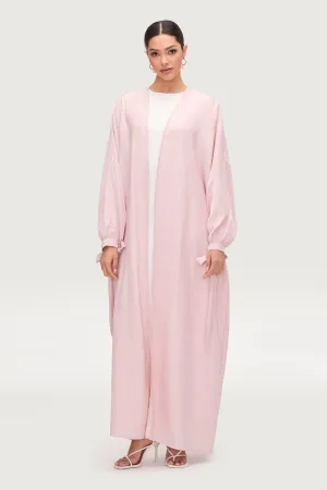 Safiyah Open Abaya - Pastel Pink