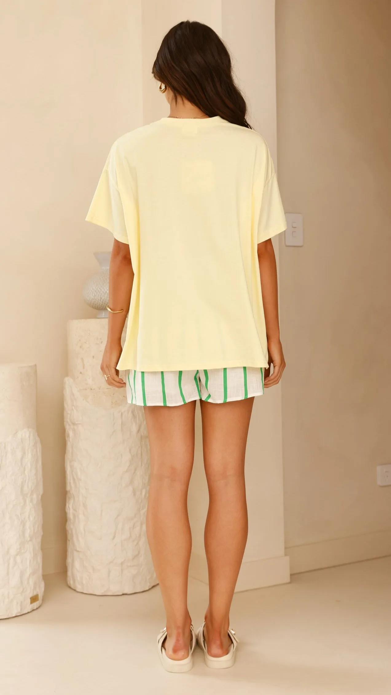 Salsa Di Pomodor Top and Shorts Set - Yellow/White