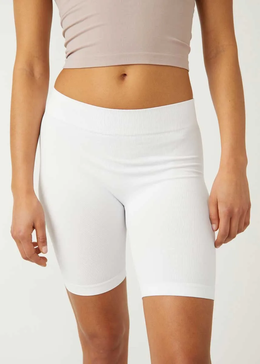 Seamless Bike Short - White