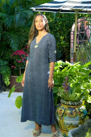 Seychelles Dress-Kaftan Abalone Shell/ Deep Indigo